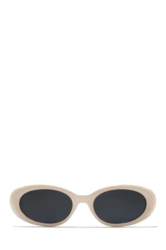 Skyline Views Oval Shaped Sunglasses - Nude sold by Miss Lola