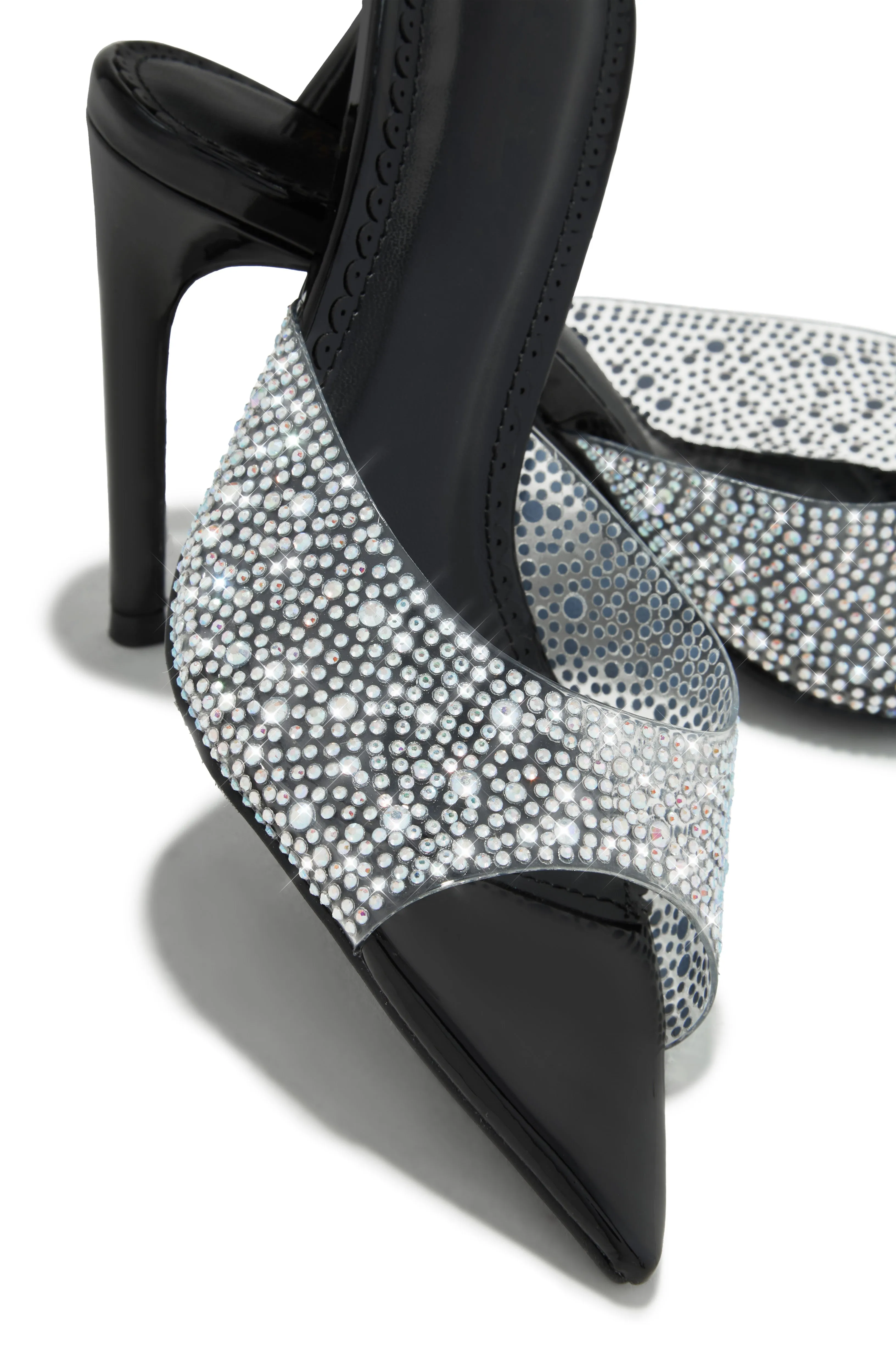 Katelyn Embellished Mule Heels - Black sold by Miss Lola product image thumbnail 3