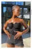 Jiana Strapless Lace Corset Top - Black sold by Miss Lola