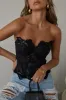 Jiana Strapless Lace Corset Top - Black sold by Miss Lola