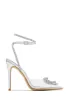 All For Love Heart Embellished High Heels - Silver sold by Miss Lola