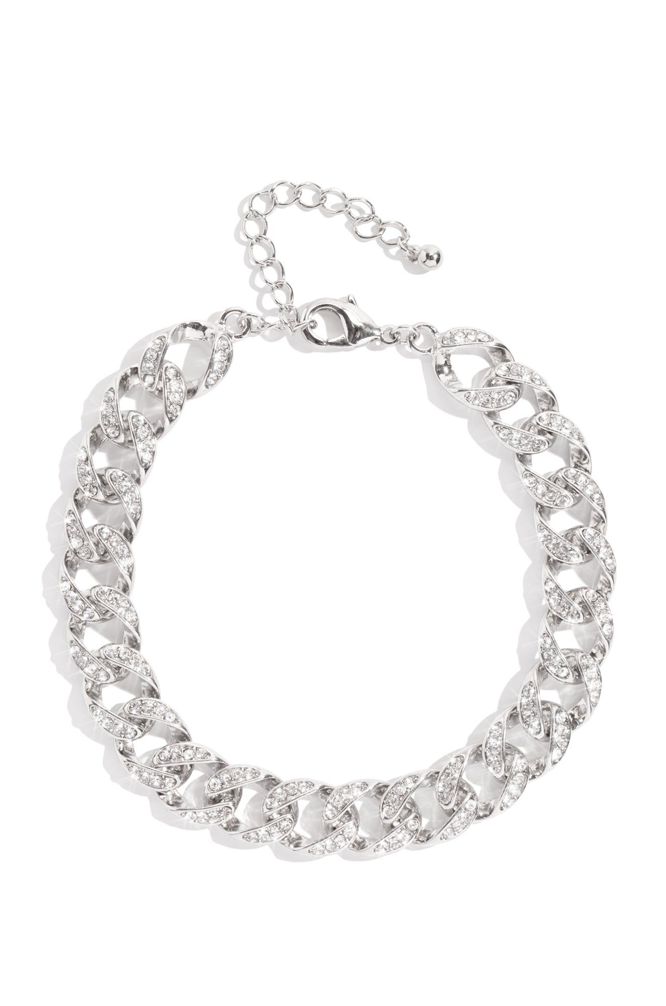 Lola Embellished Chunky Anklet - Silver sold by Miss Lola