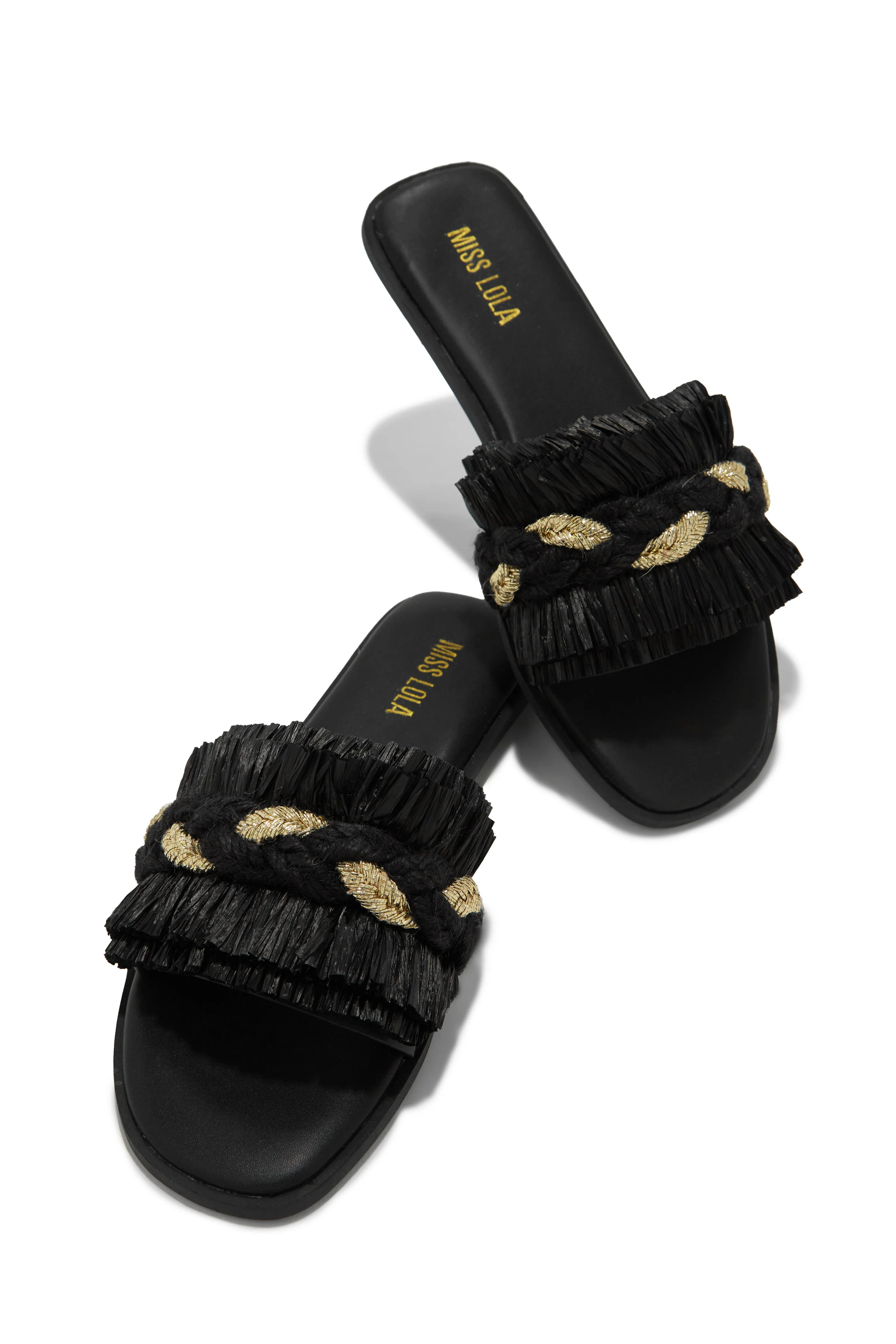 Private Island Fringe Slip On Sandals - Black sold by Miss Lola product image thumbnail 5