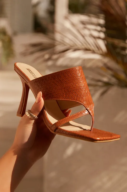 Ania High Heel Mules - Tan sold by Miss Lola