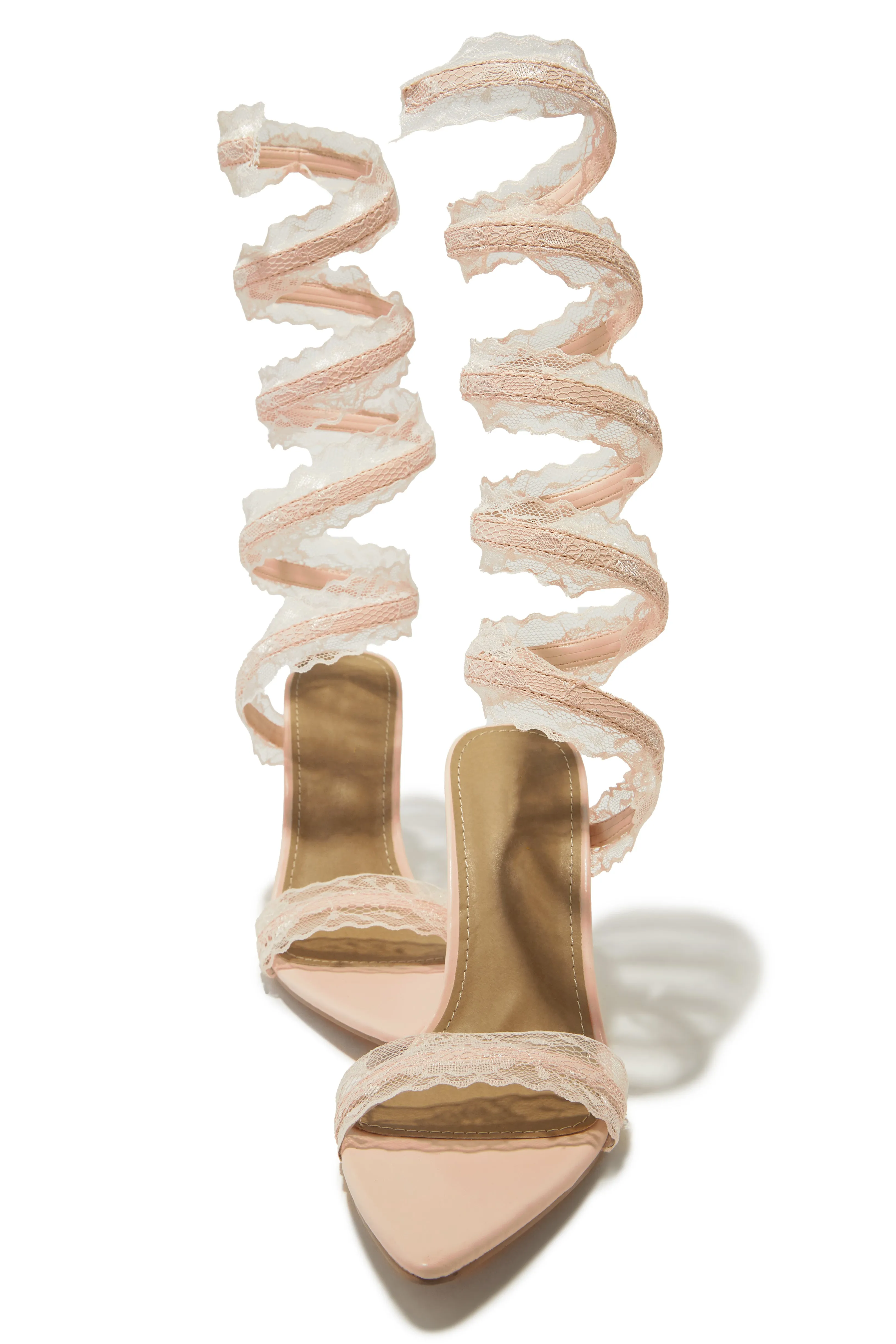 Gia Around The Ankle Coil High Heels - Blush sold by Miss Lola product image thumbnail 3