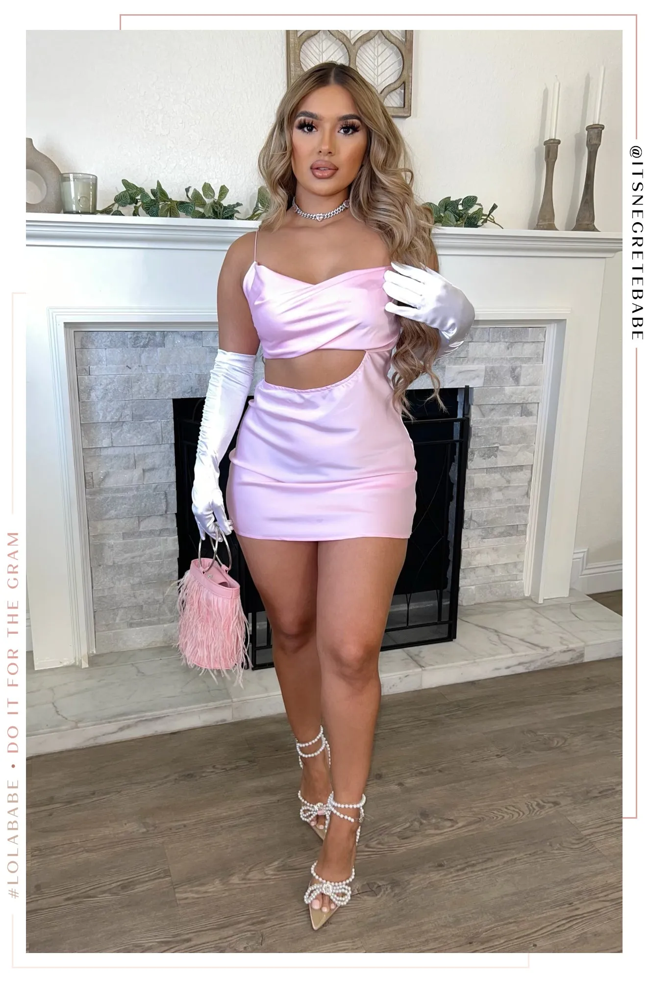 Deya Ruched Satin Gloves - White sold by Miss Lola product image thumbnail 3