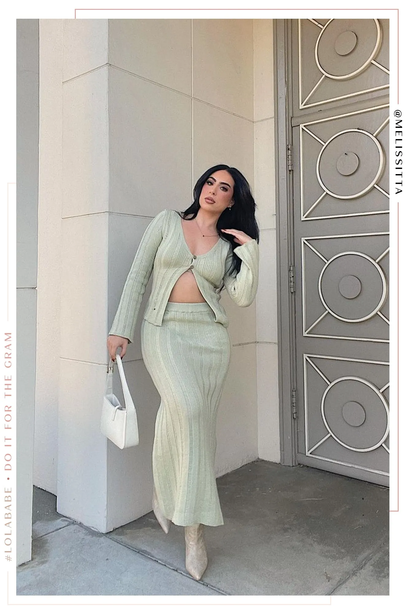 Evelia High Waist Maxi Skirt - Green sold by Miss Lola product image thumbnail 4