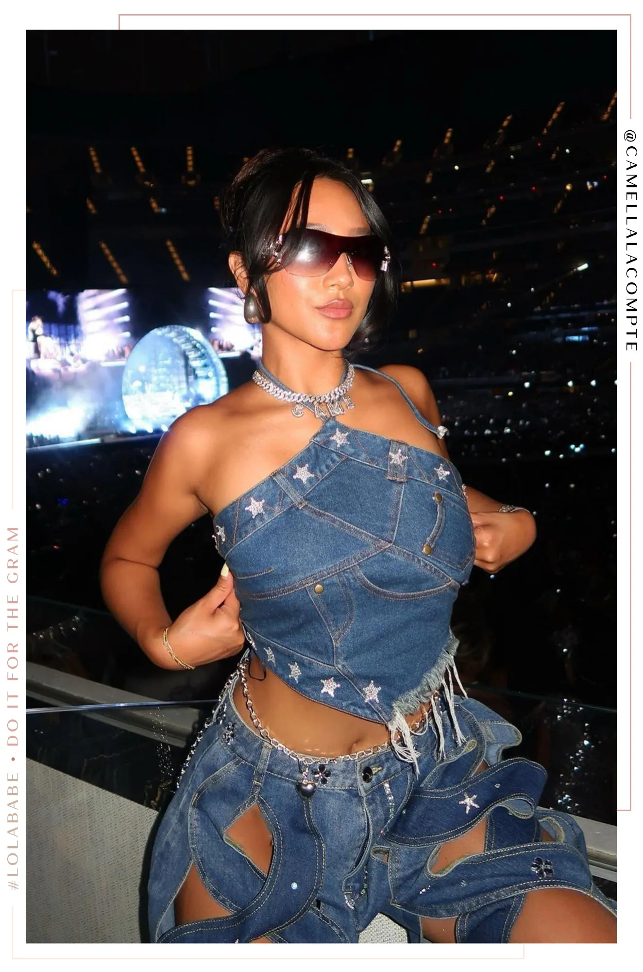 Anira Denim Halter Crop Top - Denim sold by Miss Lola product image thumbnail 3