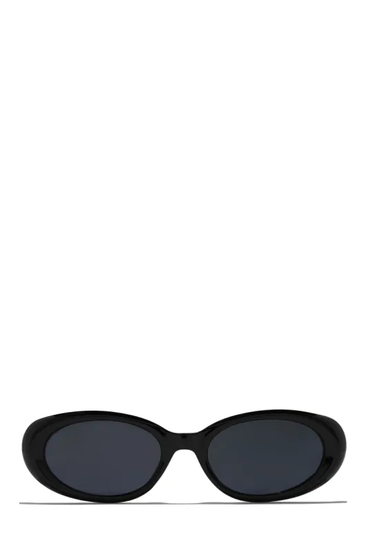Skyline Views Oval Shaped Sunglasses - Black sold by Miss Lola