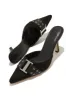 Paulette High Heel Pumps Mules - Black sold by Miss Lola
