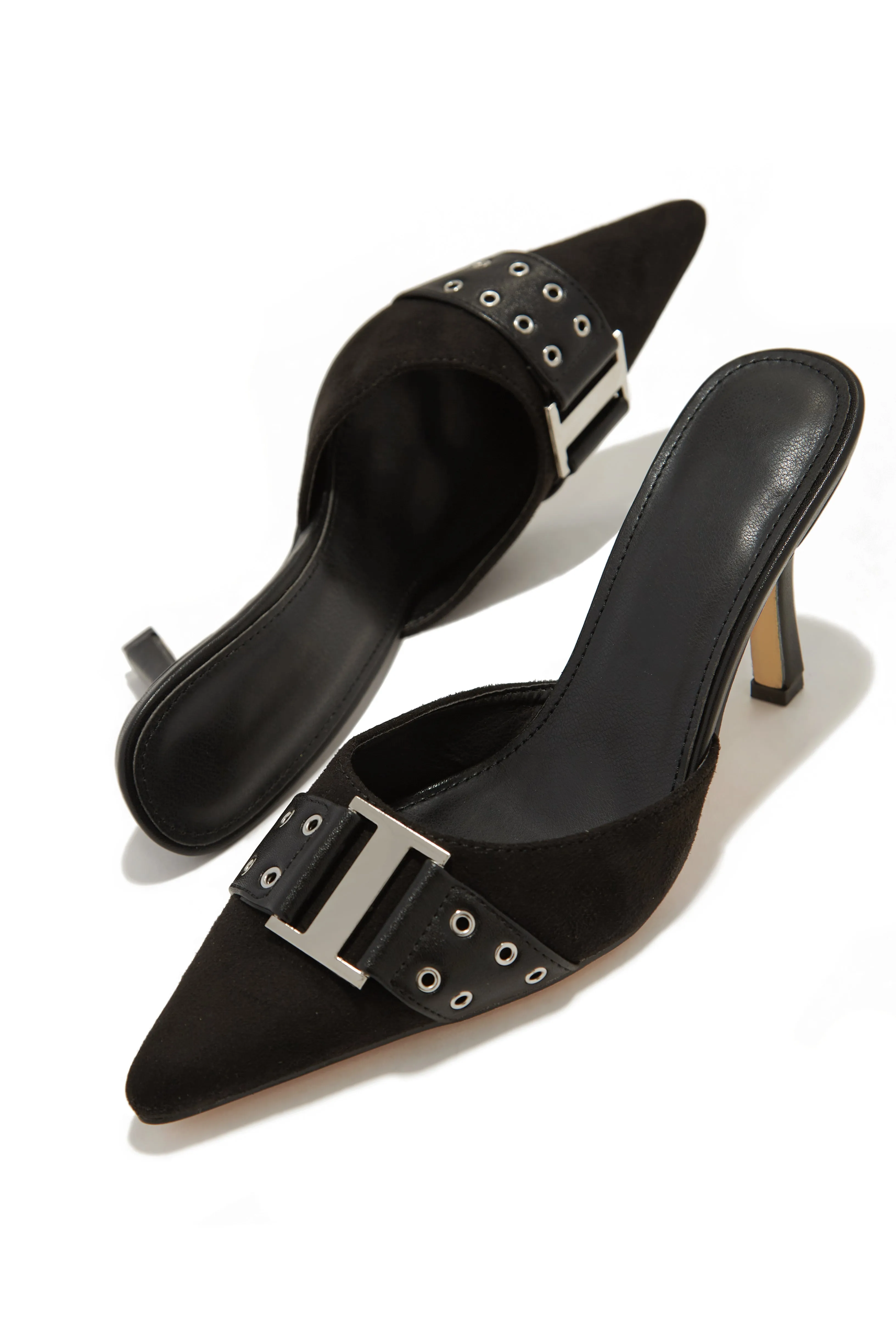 Paulette High Heel Pumps Mules - Black sold by Miss Lola product image thumbnail 3