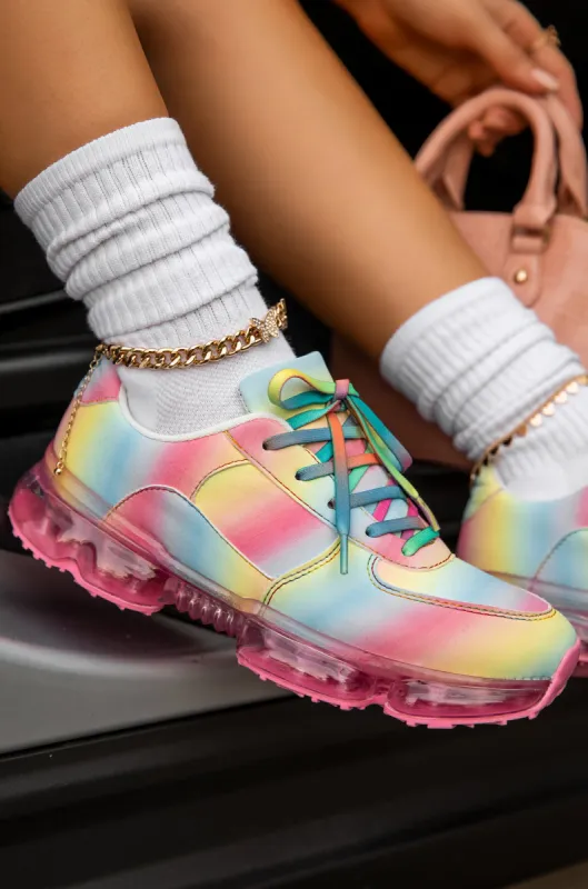 Chase The Dream Lace Up Sneakers - Rainbow sold by Miss Lola