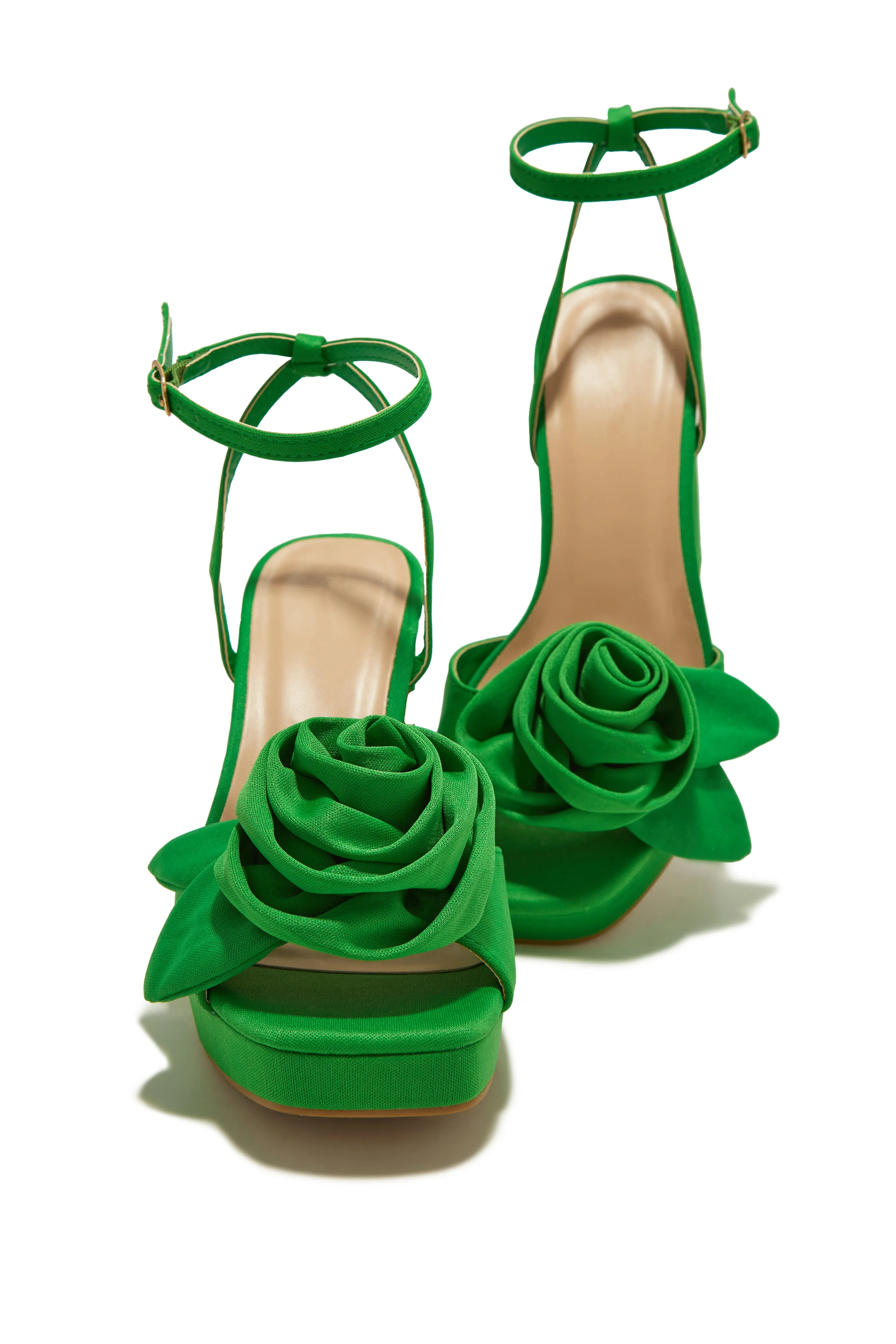 Michelle Platform Block High Heels - Green sold by Miss Lola product image thumbnail 3