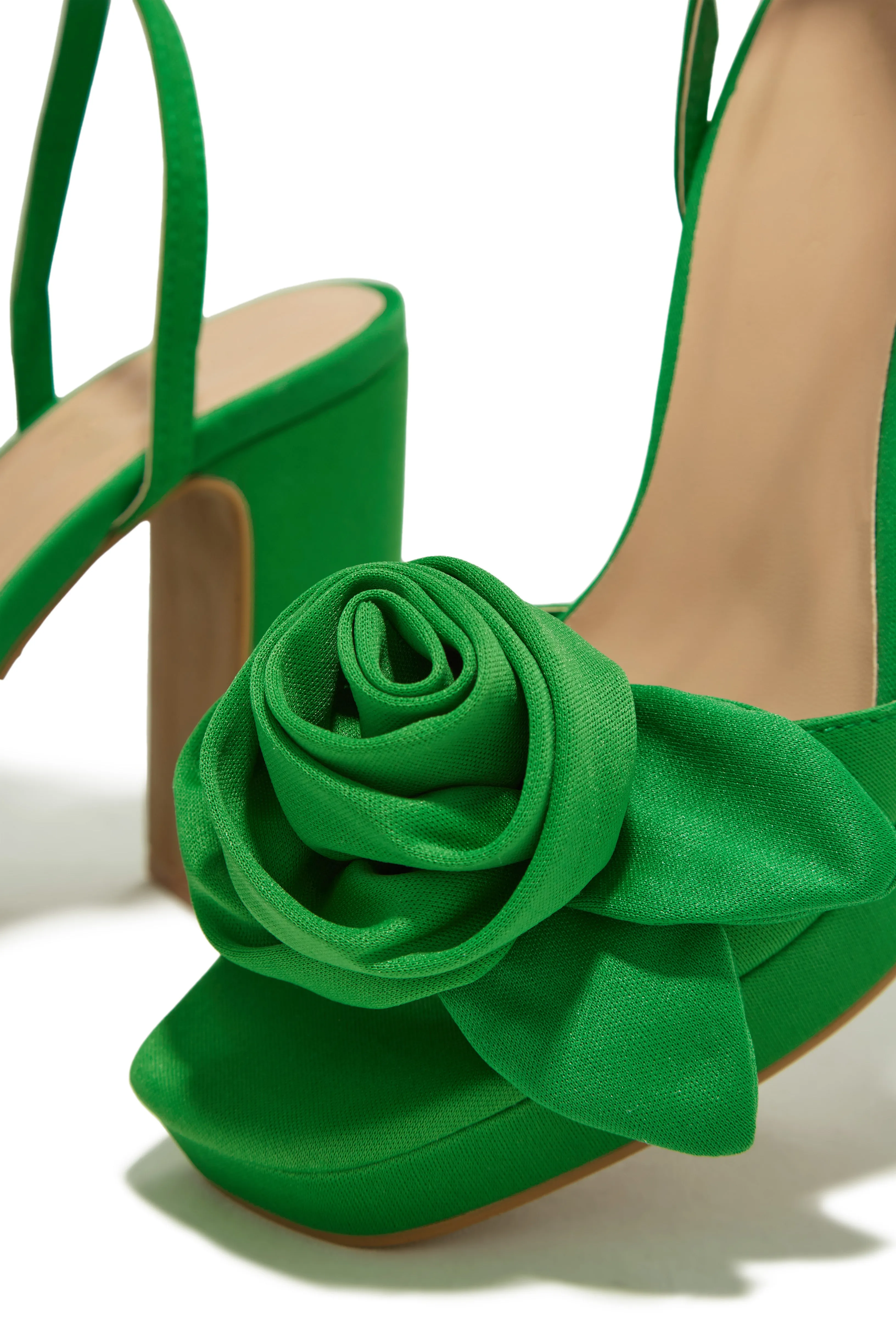 Michelle Platform Block High Heels - Green sold by Miss Lola product image thumbnail 4
