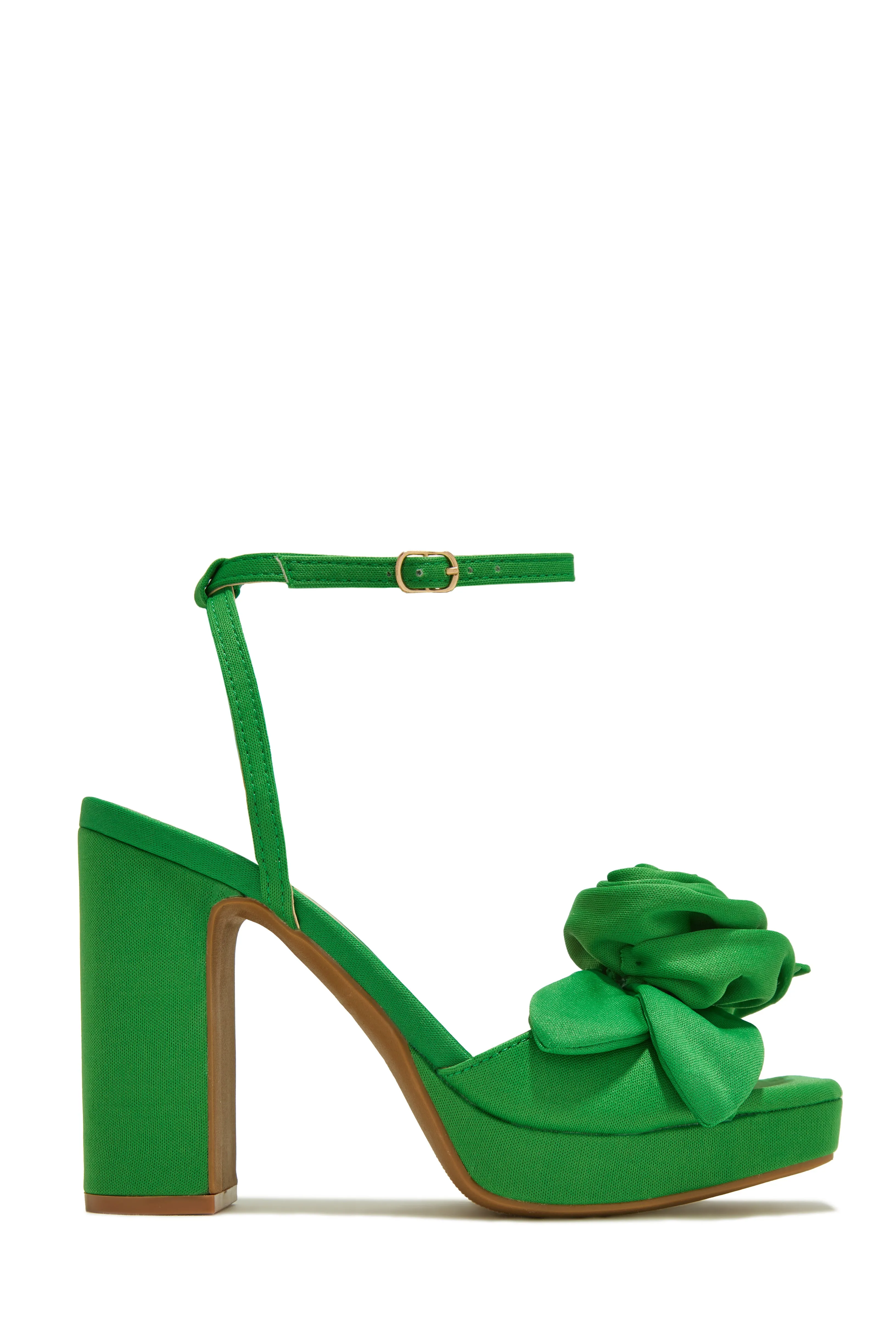 Michelle Platform Block High Heels - Green sold by Miss Lola product image thumbnail 2