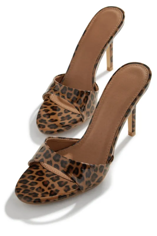Kelia Mid Heel Mules - Leopard sold by Miss Lola