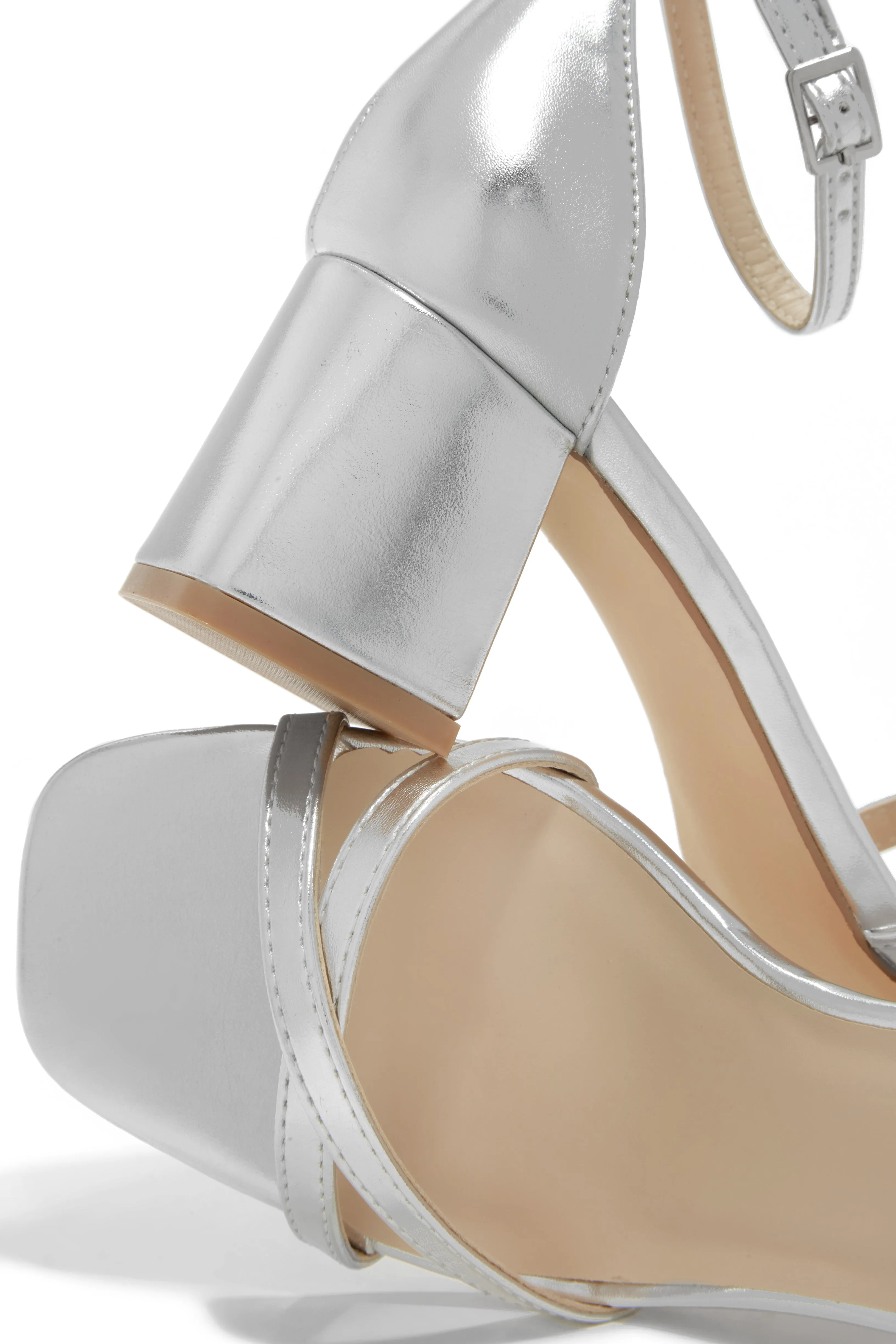 Rae Block Mid Heels - Silver sold by Miss Lola product image thumbnail 2