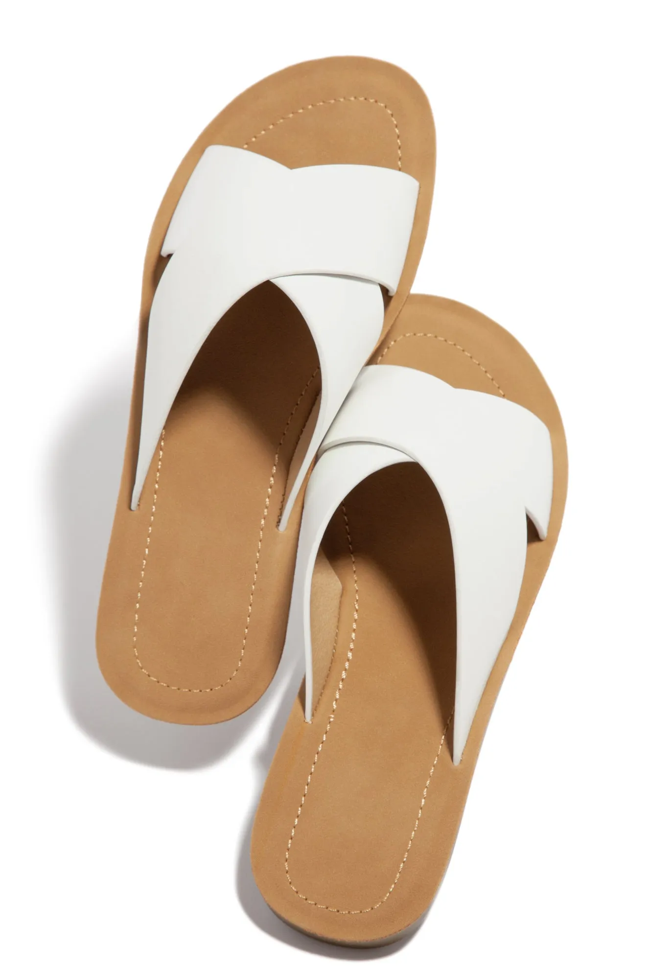 La Palma Slip On Flat Sandals - White sold by Miss Lola product image thumbnail 3