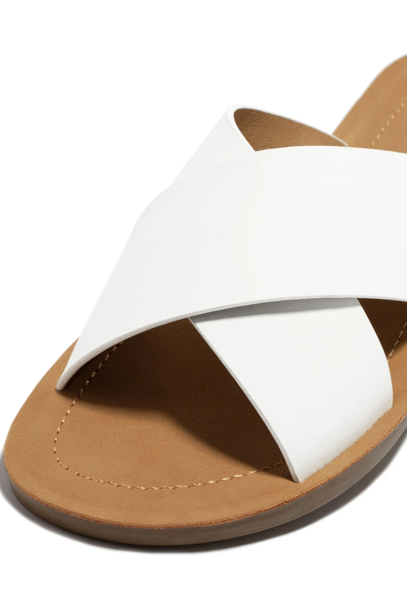 La Palma Slip On Flat Sandals - White sold by Miss Lola product image thumbnail 4