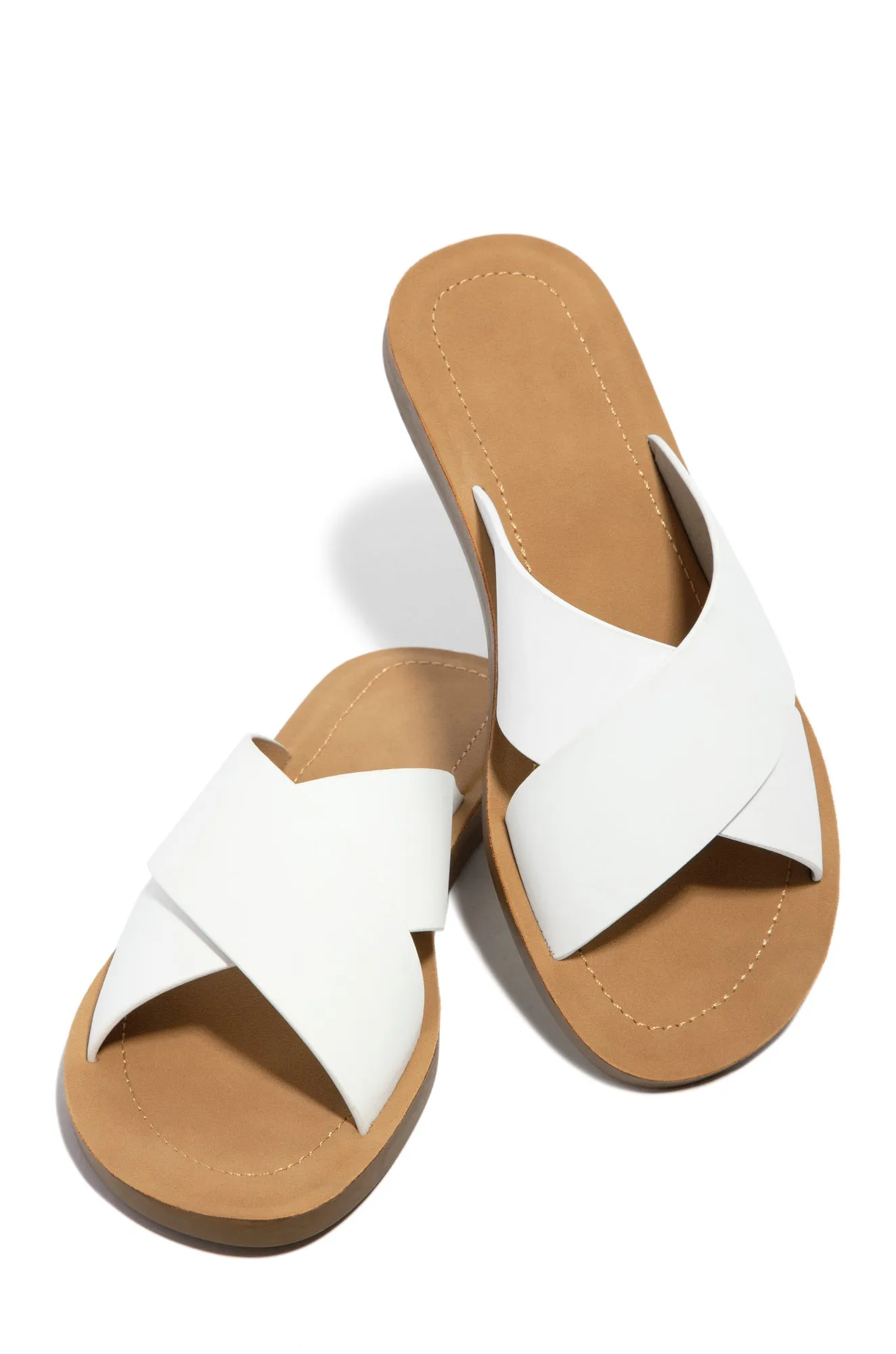 La Palma Slip On Flat Sandals - White sold by Miss Lola product image thumbnail 2