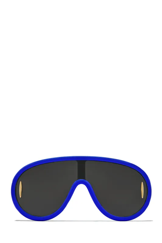 Exposed Oversized Aviator Sunglasses - Blue sold by Miss Lola