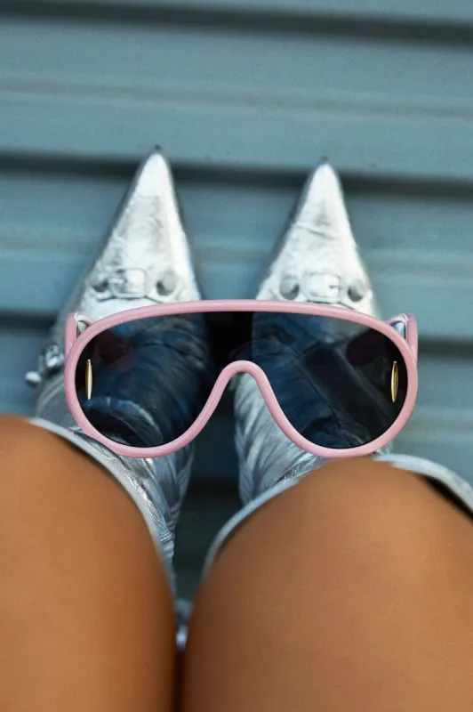 Exposed Oversized Aviator Sunglasses - Pink sold by Miss Lola