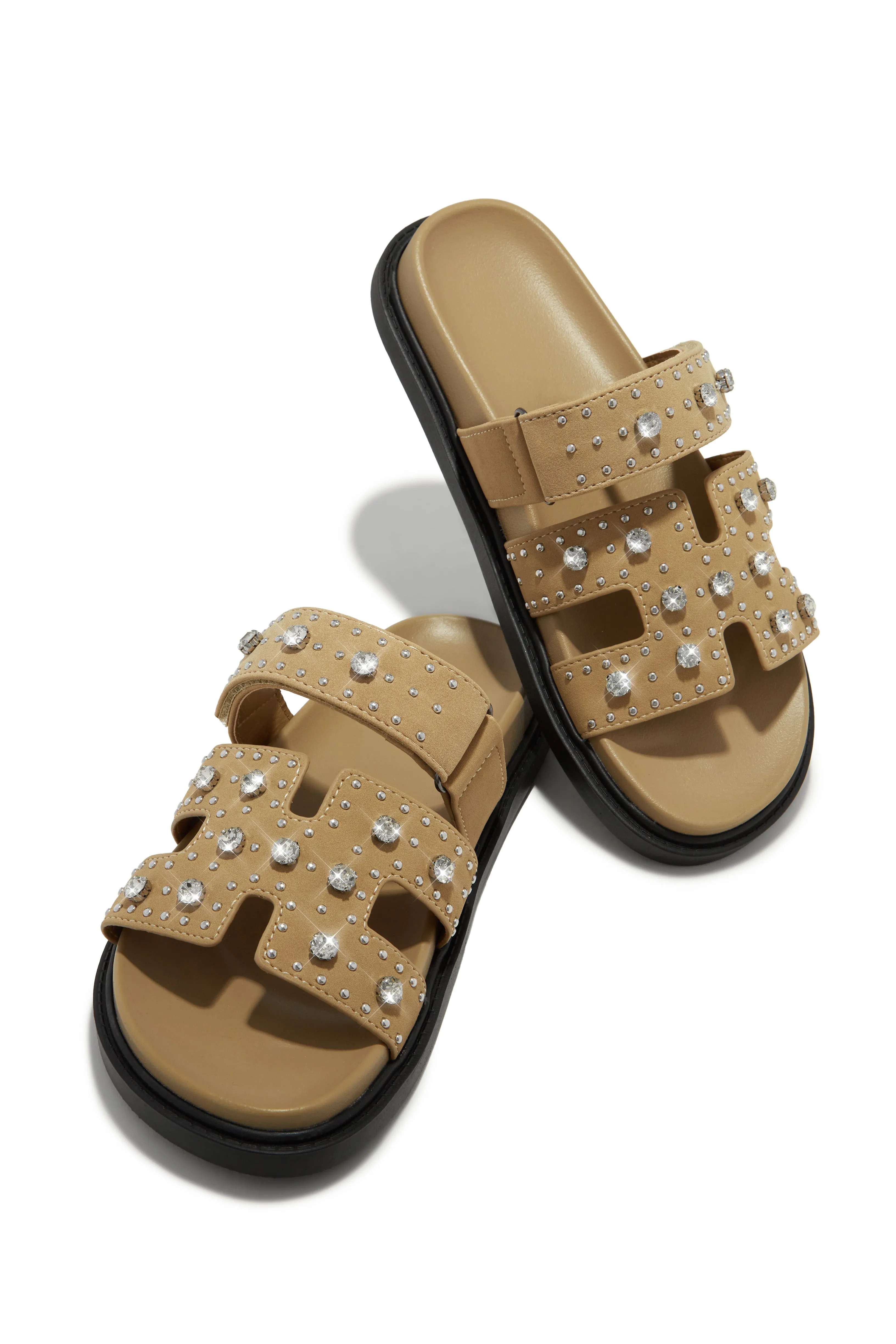 Amani Studded Embellished Slip On Sandals - Nude sold by Miss Lola product image thumbnail 4
