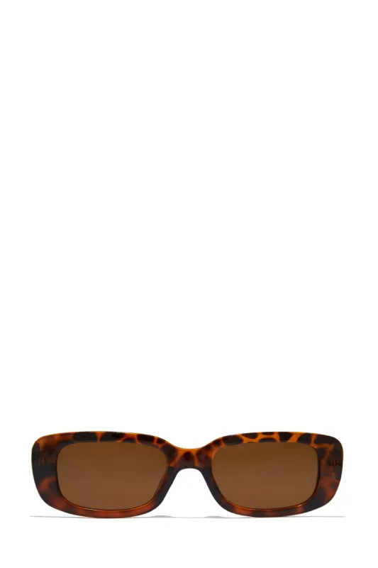 Devani Rectangle Sunglasses - Tortoise sold by Miss Lola
