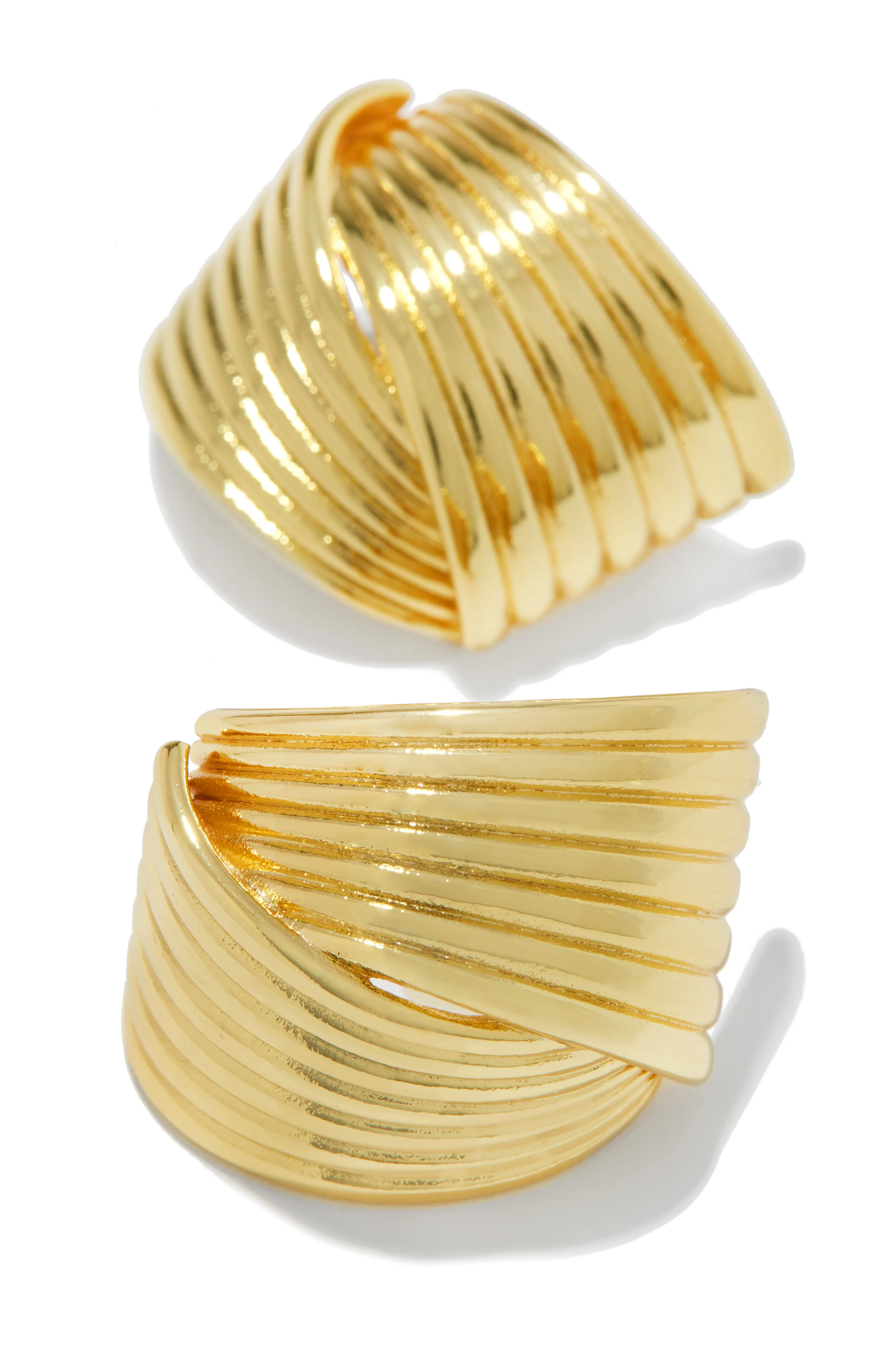 Gina Gold Dipped Statement Earring - Gold sold by Miss Lola