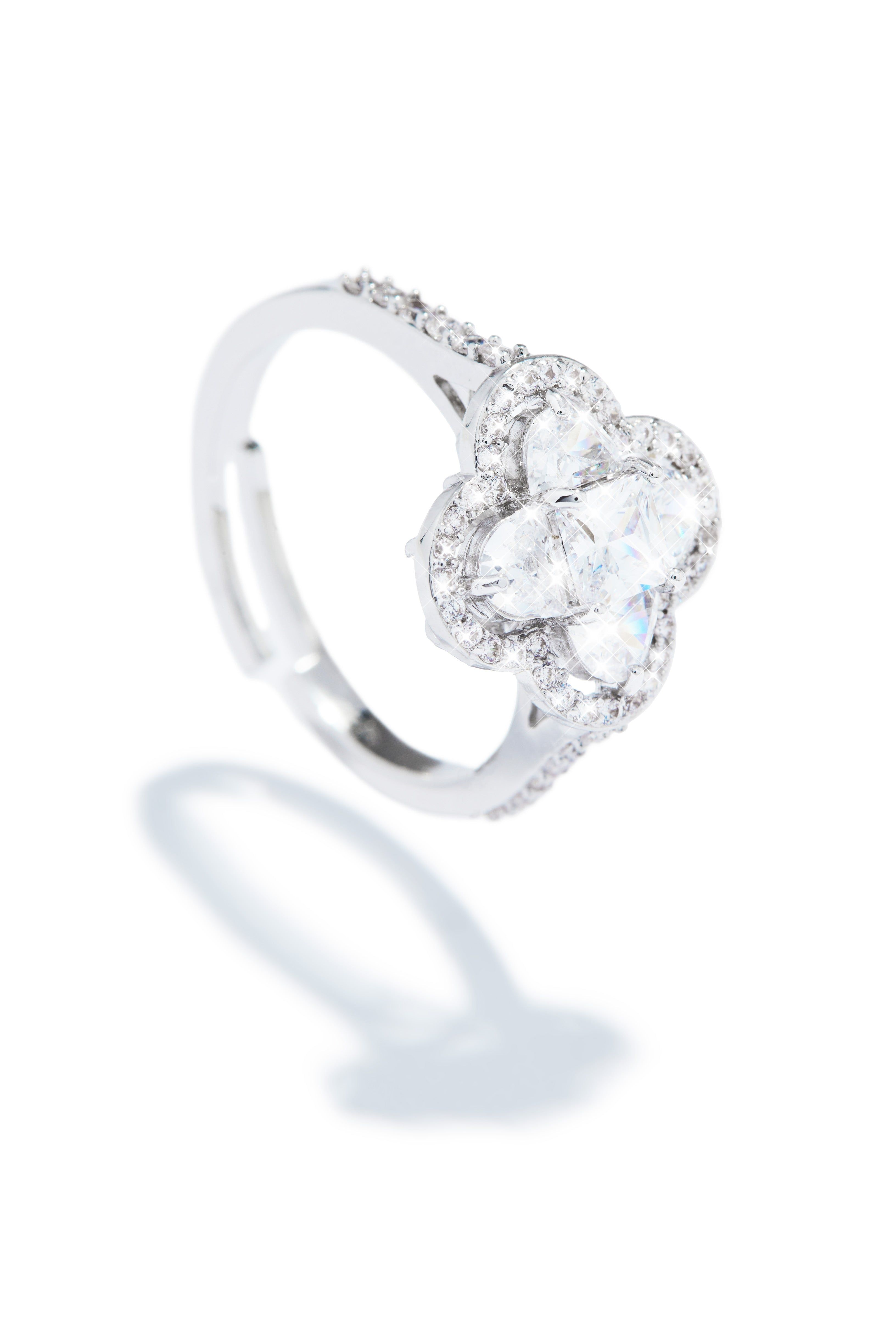 Lucky Girl Rhodium Plated Ring - Silver sold by Miss Lola