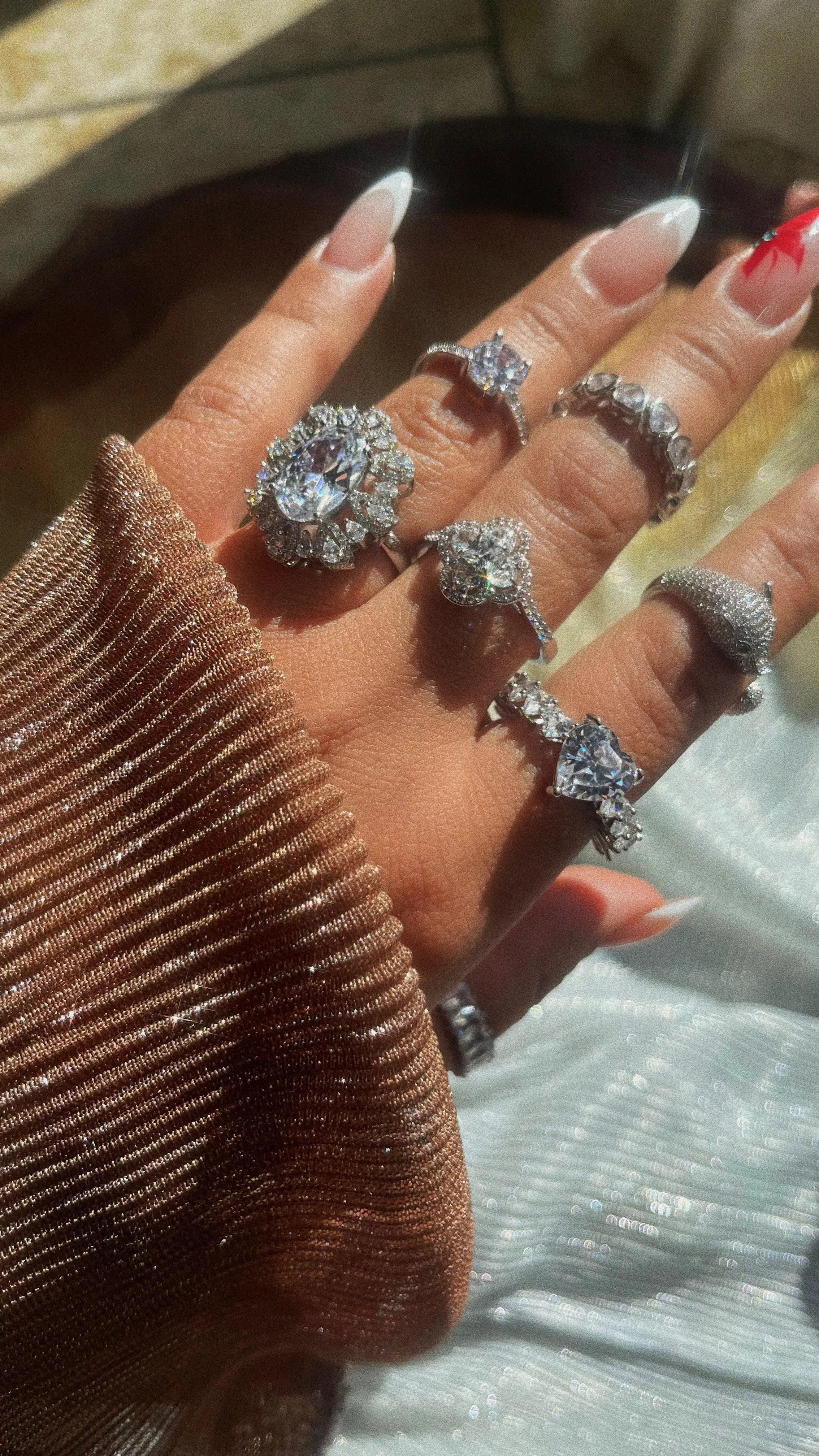 Lucky Girl Embellished Clover Ring - Silver sold by Miss Lola product image thumbnail 2