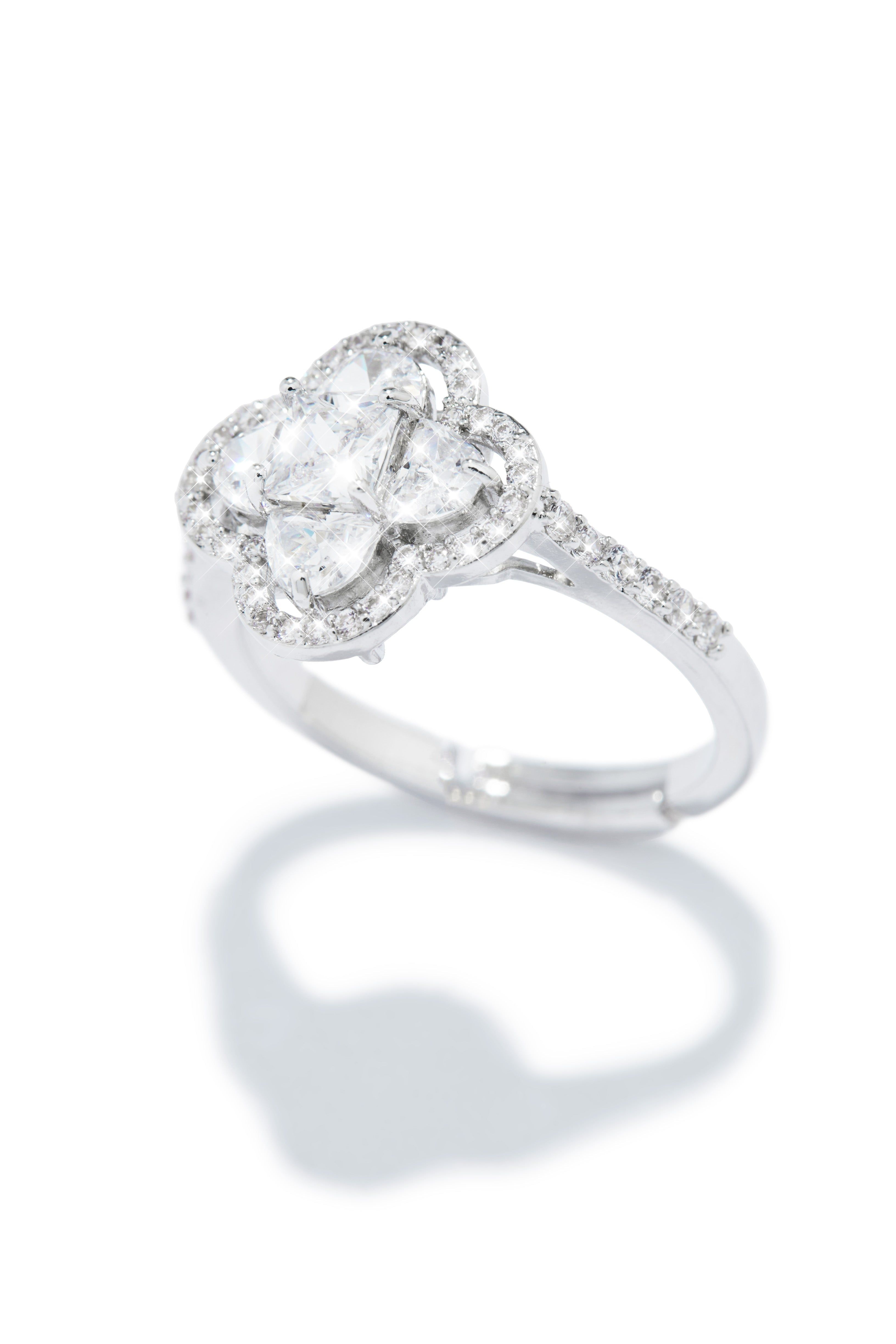 Lucky Girl Rhodium Plated Ring - Silver sold by Miss Lola product image thumbnail 3