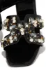 Aviani Embellished Slip On Sandals - Black sold by Miss Lola