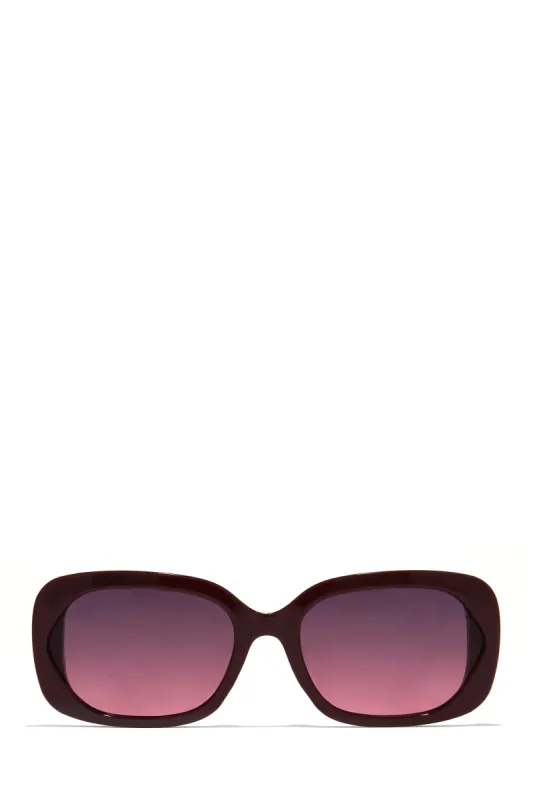 Shayna Oversized Sunglasses - Burgundy sold by Miss Lola