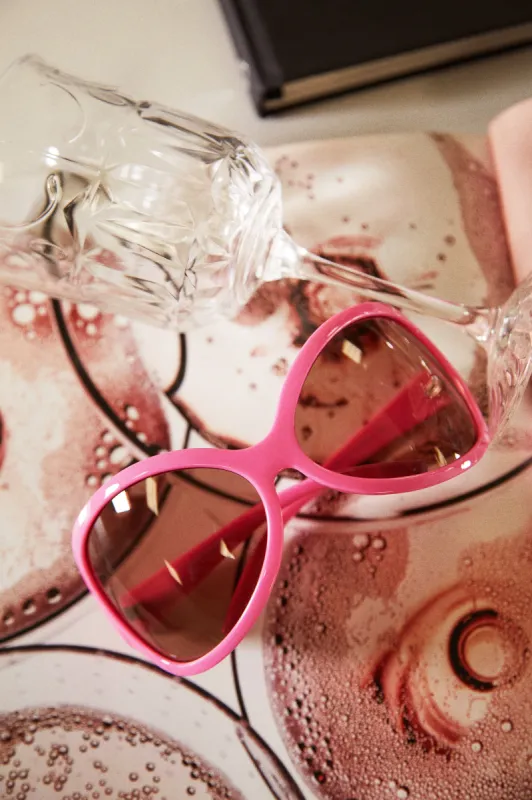 Big Reveal Oversized Sunglasses - Pink sold by Miss Lola