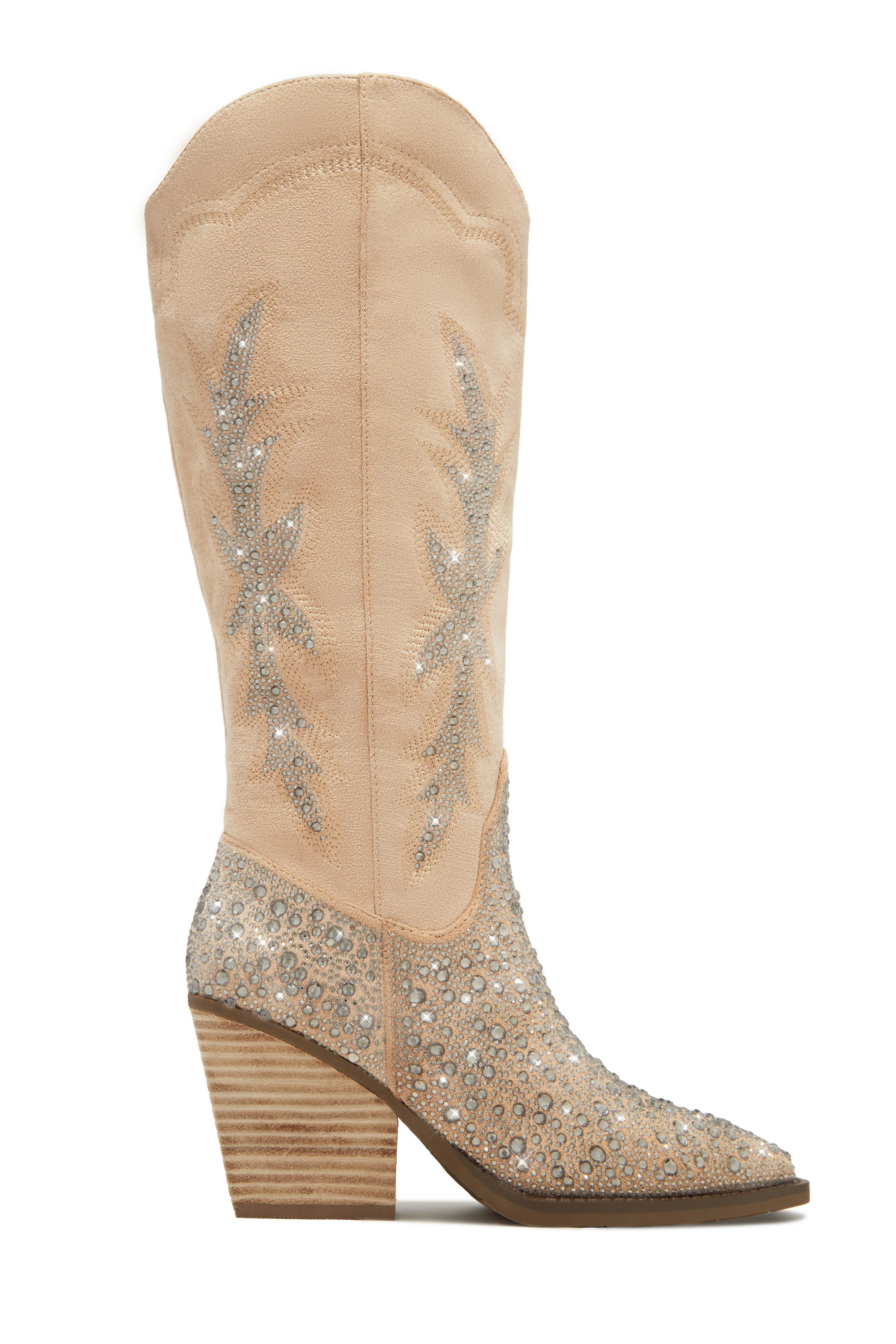 VIP Worthy Embellished Cowgirl Boots - Nude sold by Miss Lola product image thumbnail 3