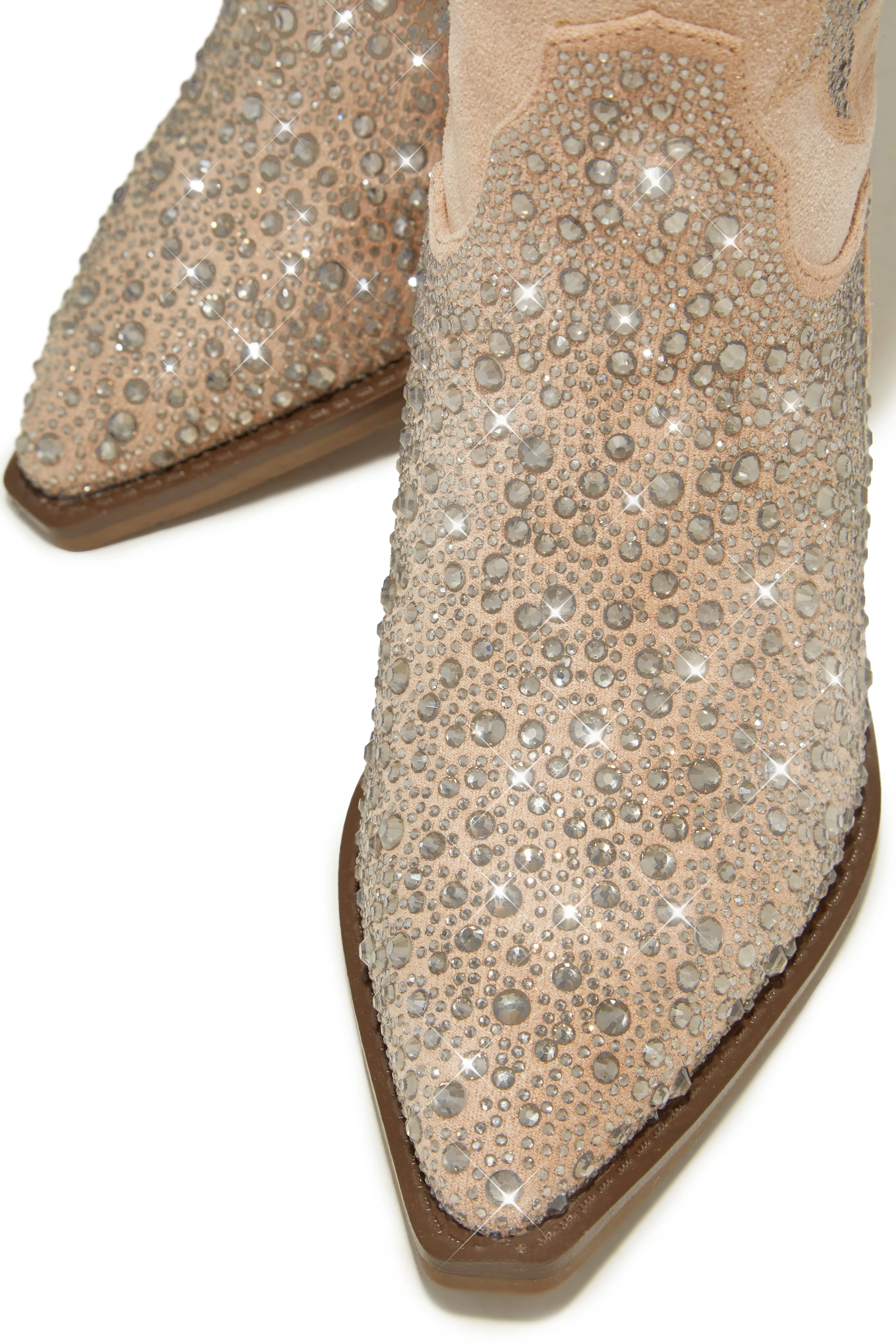 VIP Worthy Embellished Cowgirl Boots - Nude sold by Miss Lola product image thumbnail 5