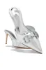 Kaia Pointed Toe Mule Heels - Silver sold by Miss Lola