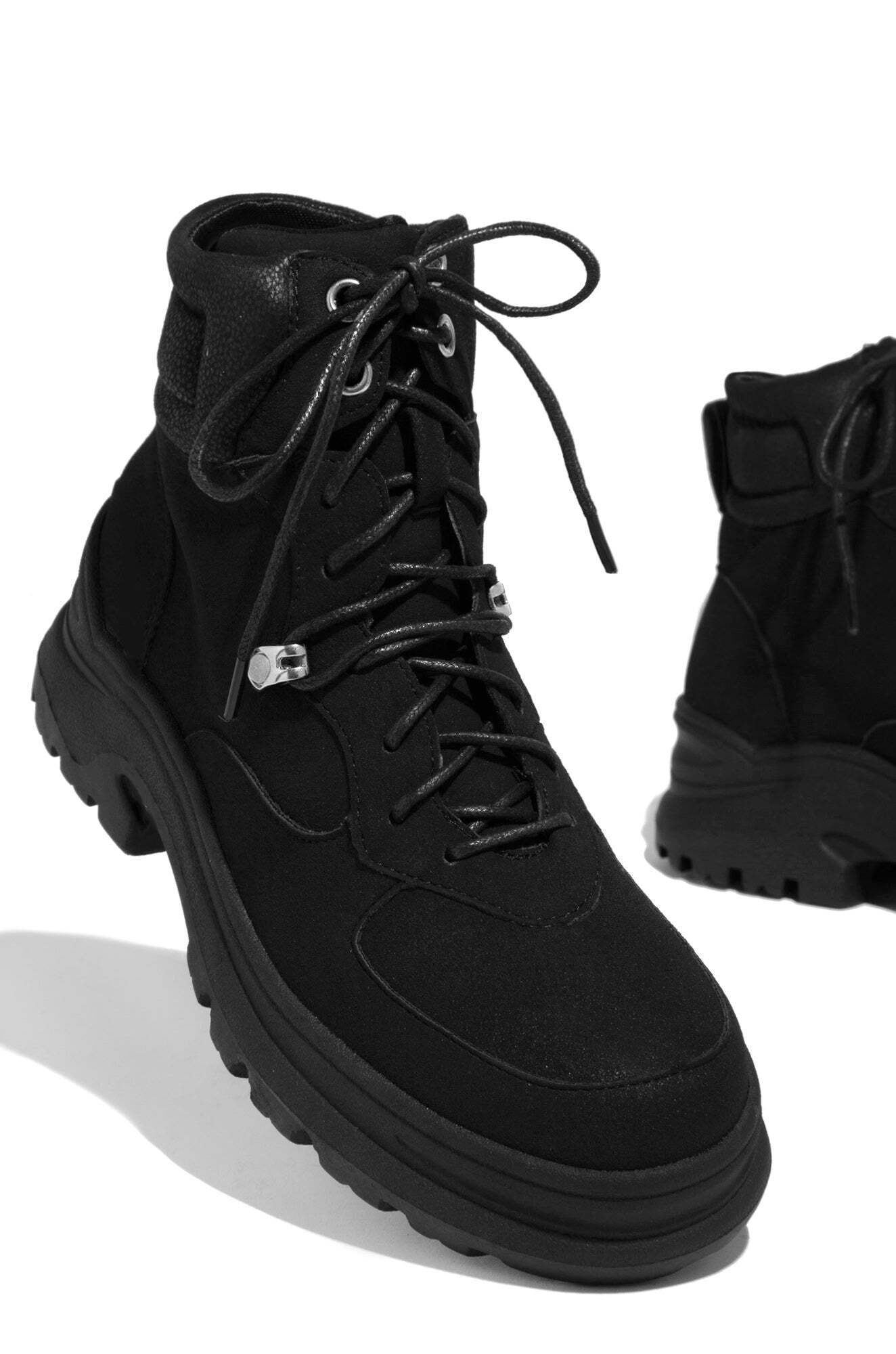 Mollie Lace Up Combat Boots - Black sold by Miss Lola product image thumbnail 2