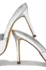 Kaia Pointed Toe Mule Heels - Silver sold by Miss Lola