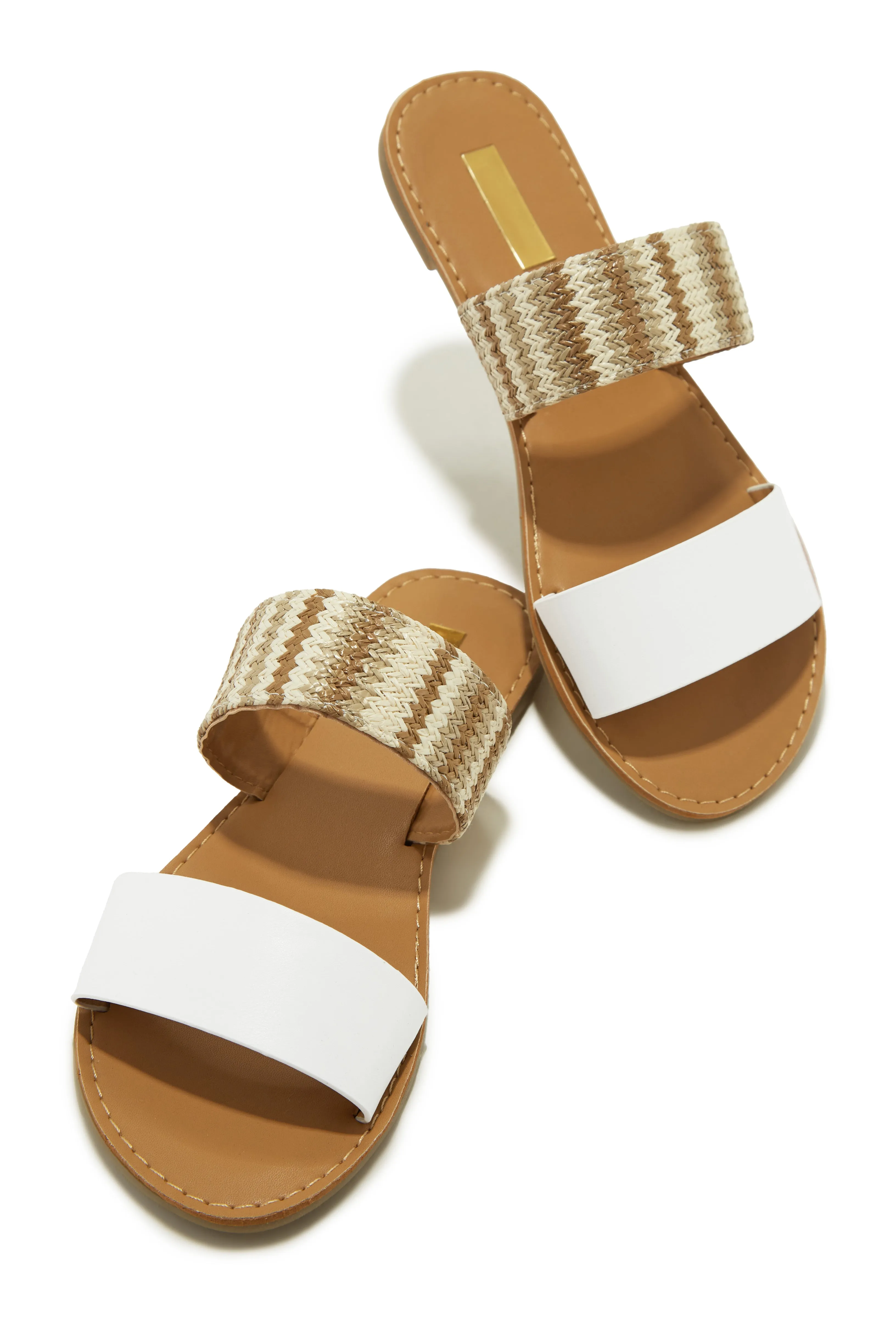 Spring Breaker Flat Slip On Sandals - White sold by Miss Lola