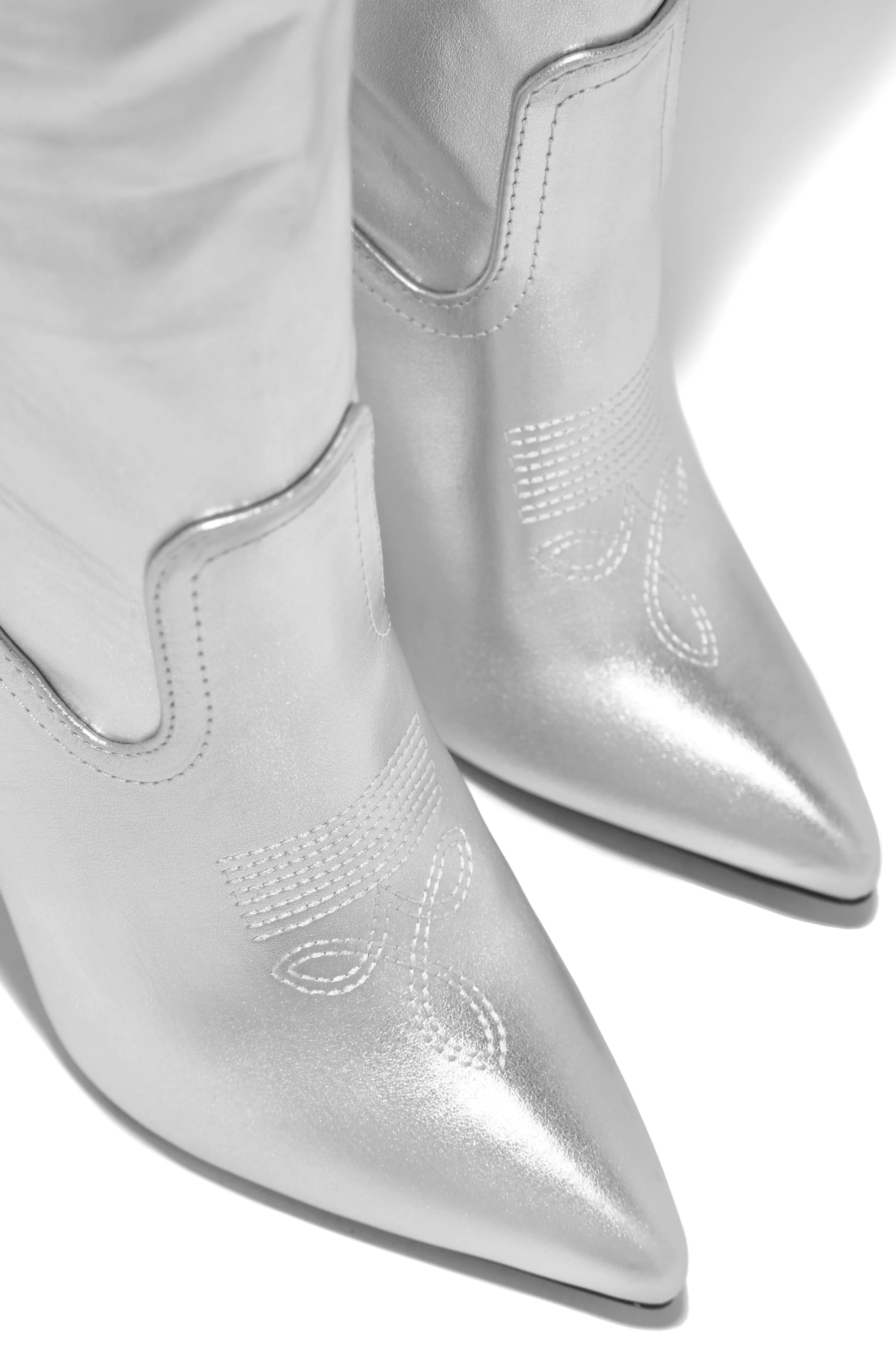 Erin High Heel Boots - Silver sold by Miss Lola product image thumbnail 5