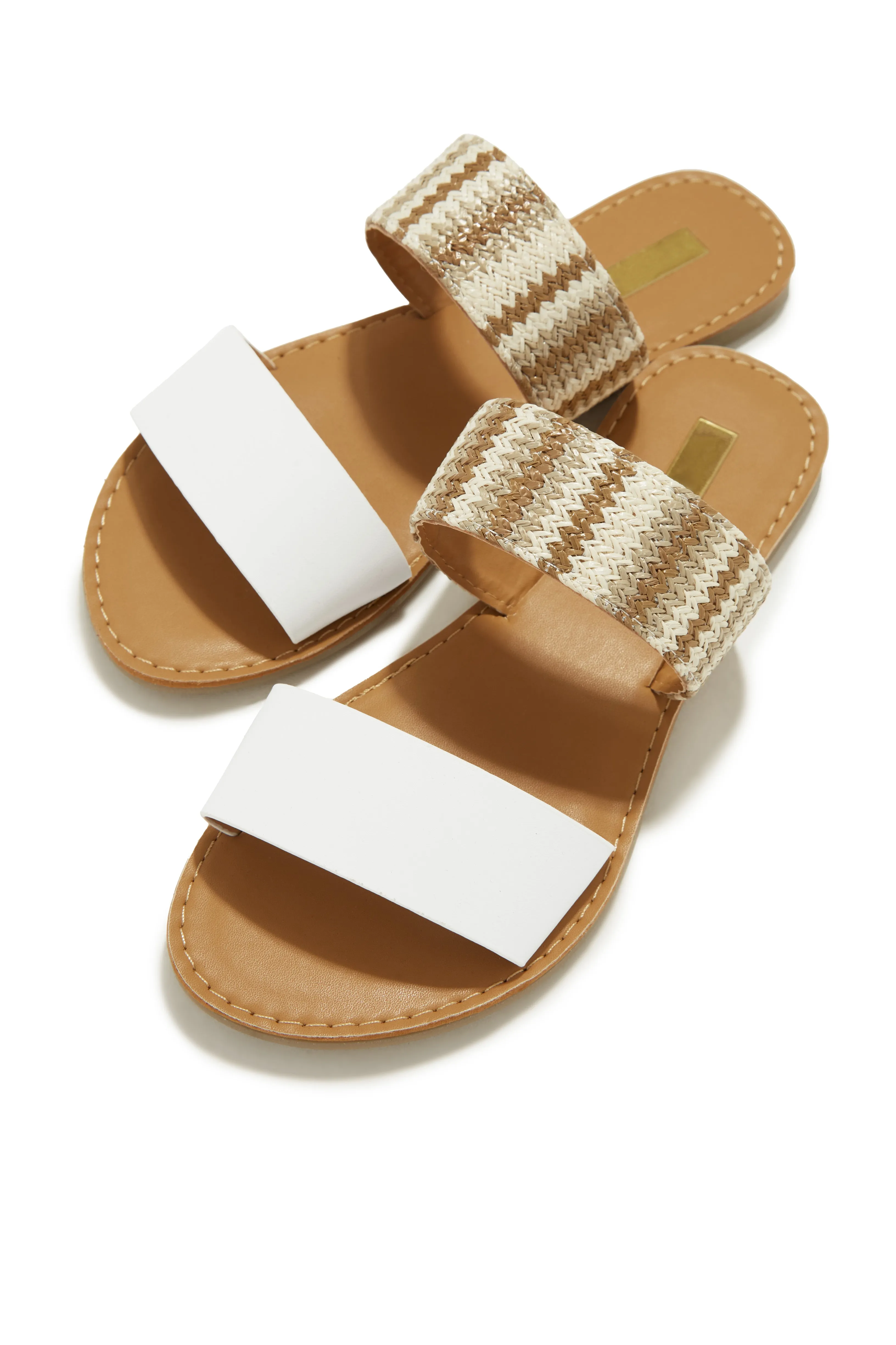Spring Breaker Flat Slip On Sandals - White sold by Miss Lola product image thumbnail 2