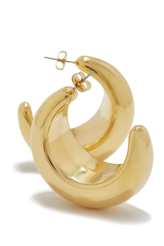 Luna Chunky Hoop Earring - Gold sold by Miss Lola