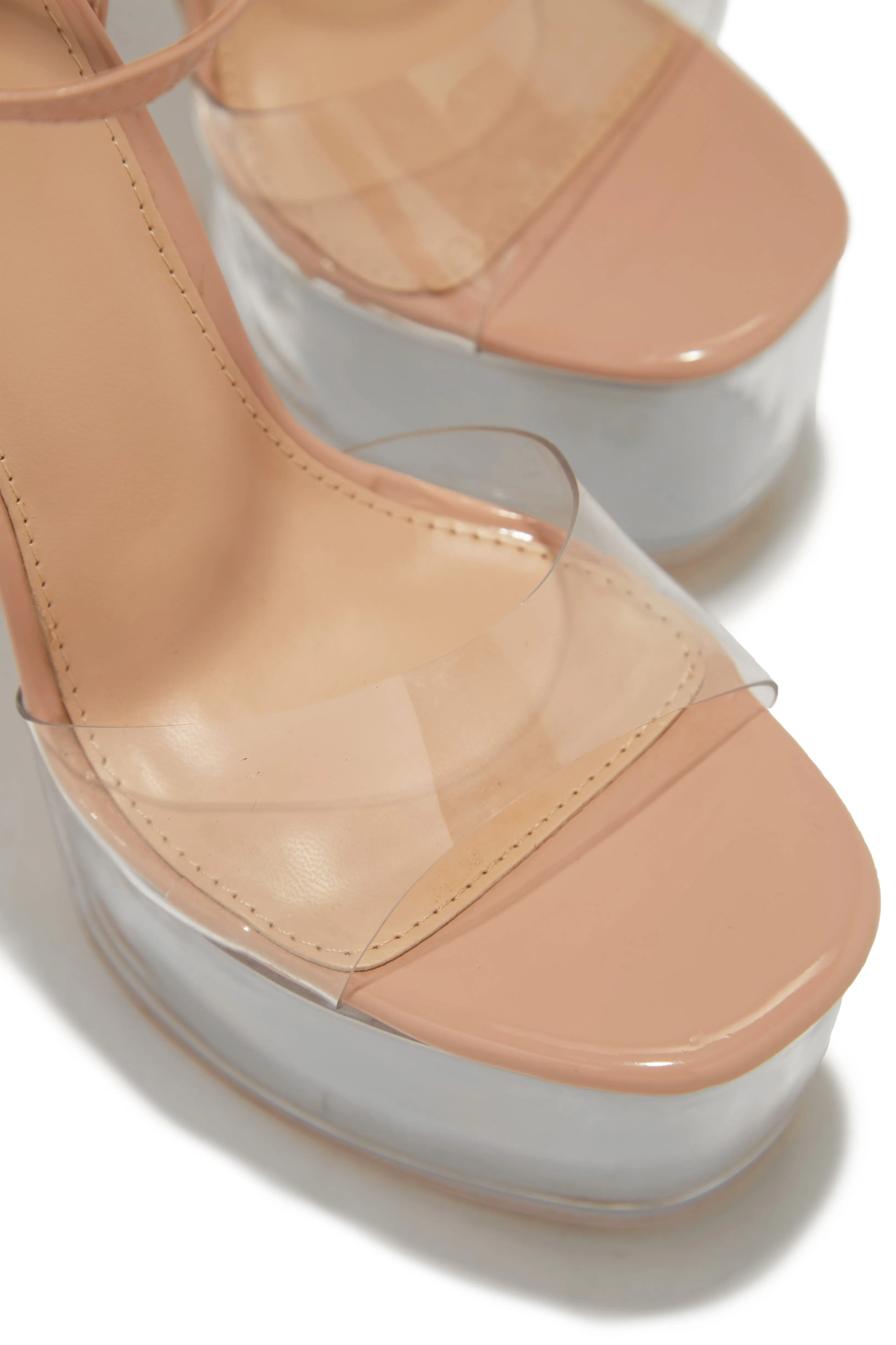 High Rise Platform Block High Heels - Nude sold by Miss Lola product image thumbnail 4