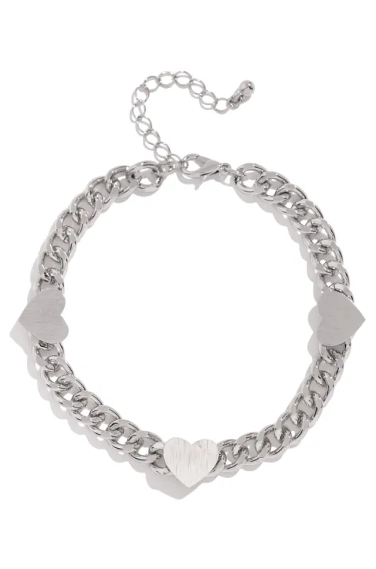 Heart On Lock Anklet - Silver sold by Miss Lola