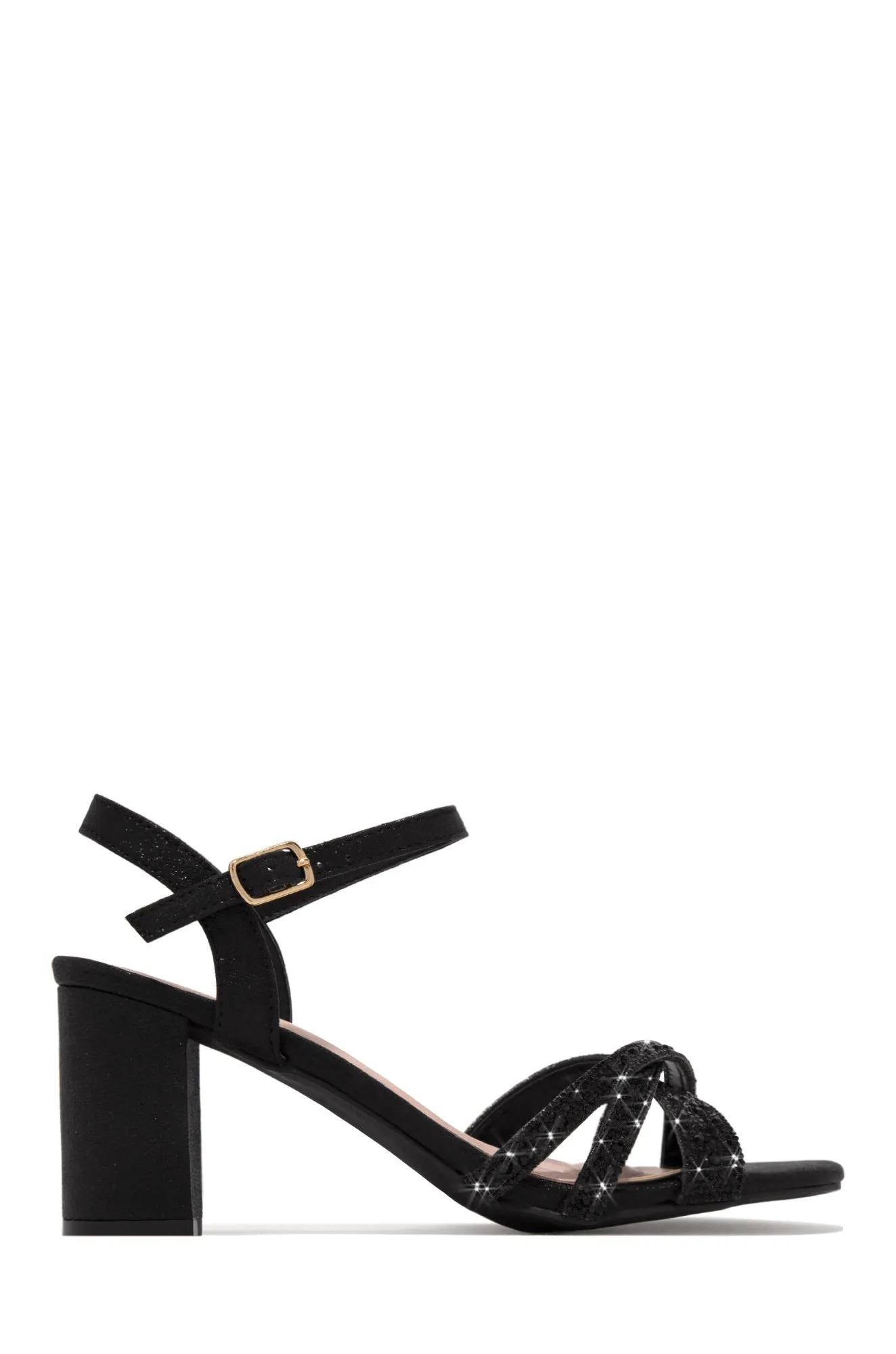 Special Guest Embellished Block Heels - Black sold by Miss Lola