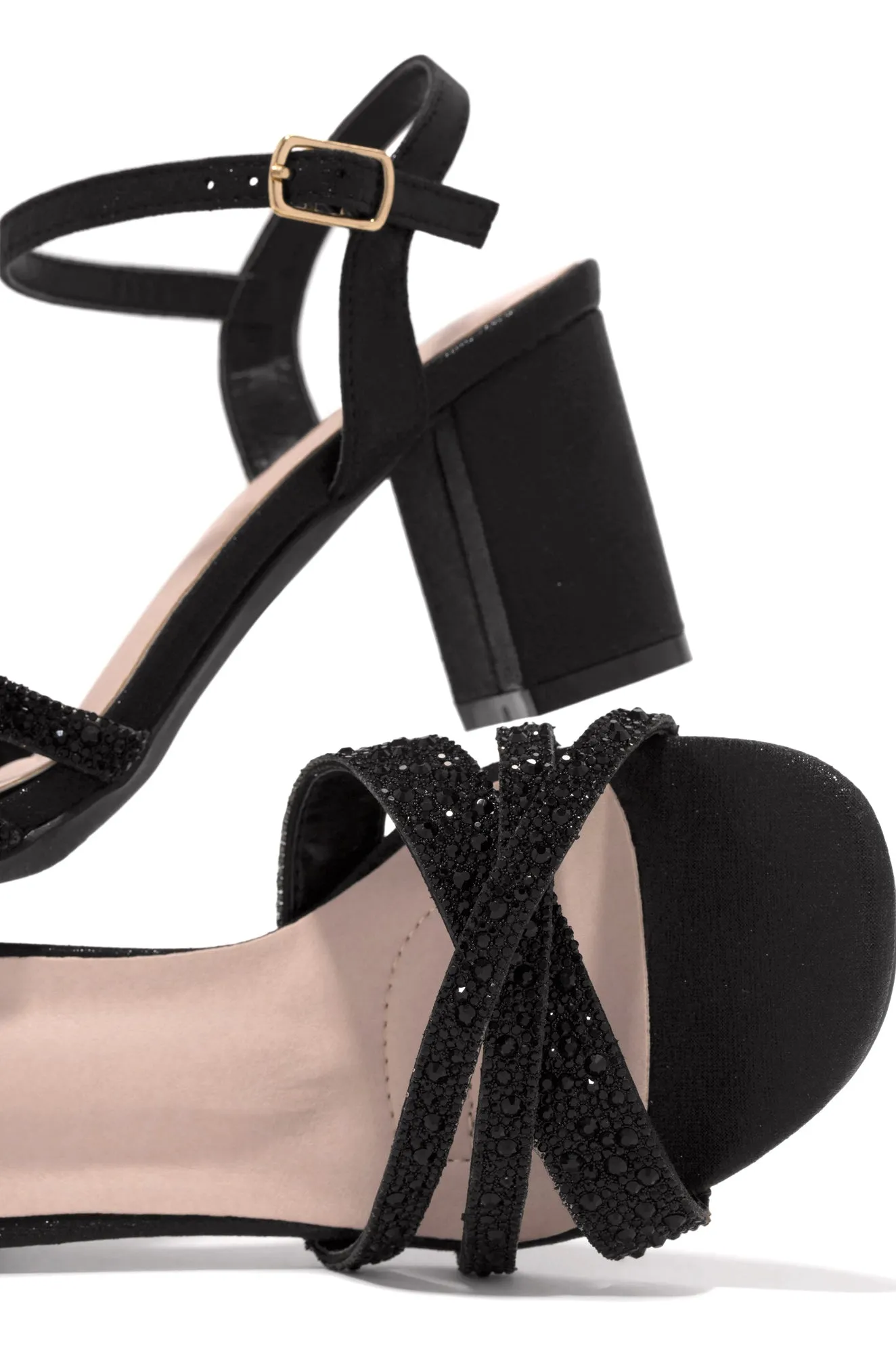 Special Guest Embellished Block Heels - Black sold by Miss Lola product image thumbnail 2