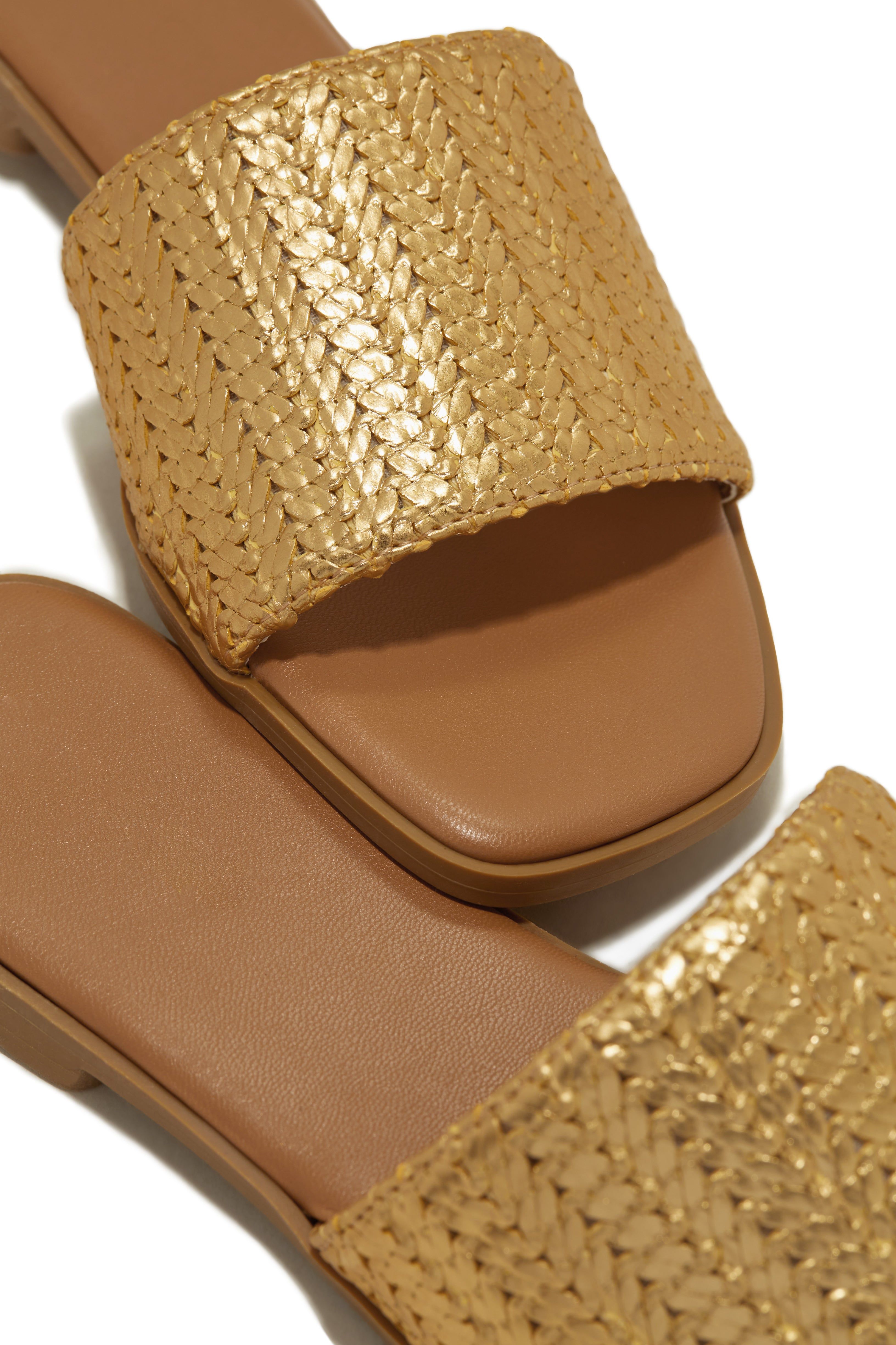 Private Flights Flat Slip On Sandals - Gold sold by Miss Lola product image thumbnail 4