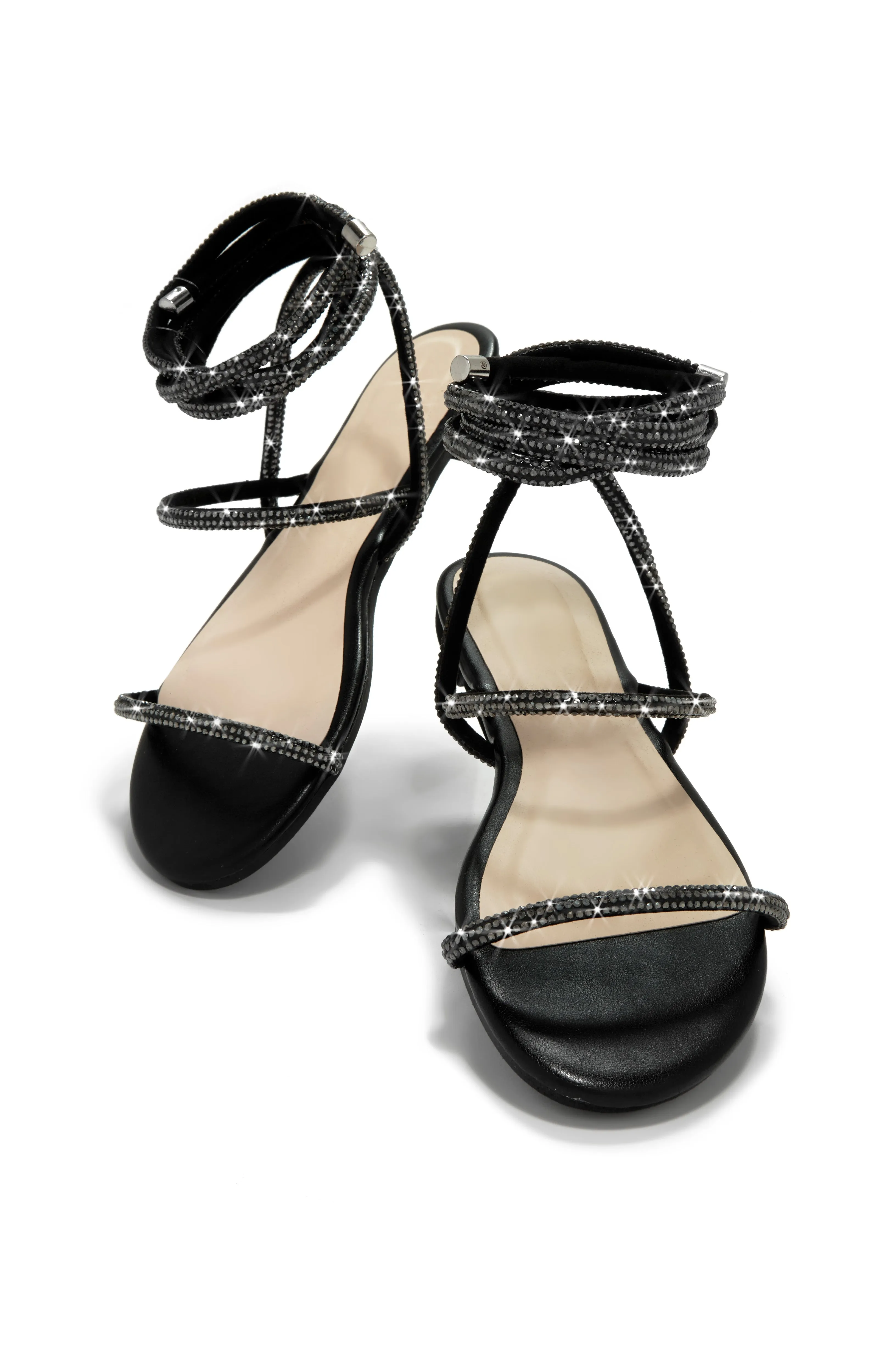 Summers In Tulum Embellished Lace Up Sandals - Black sold by Miss Lola product image thumbnail 3
